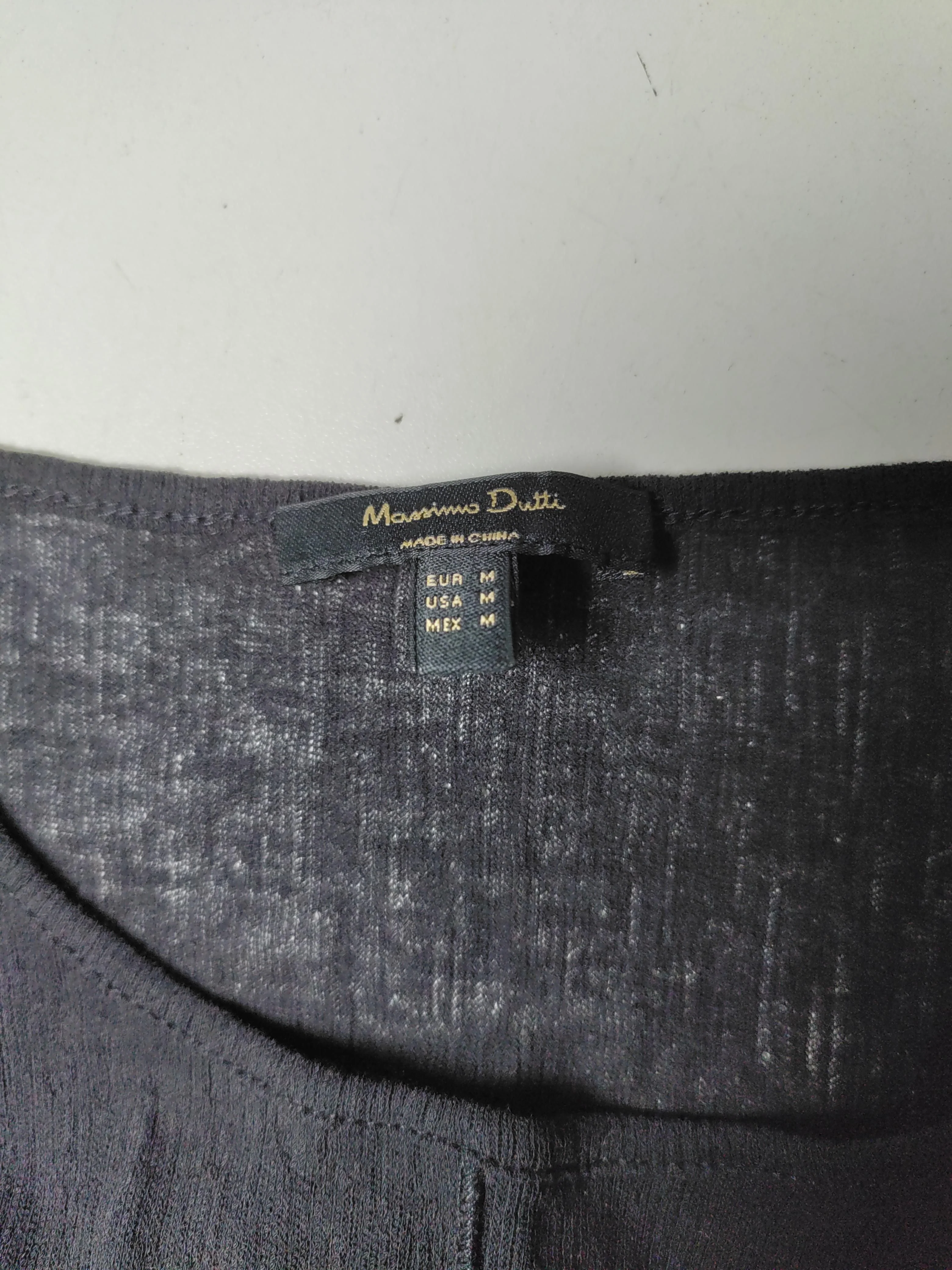 Massimo Dutti Women's T-Shirt M Black 100% Other Short Sleeve Round Neck Basic - Image 5