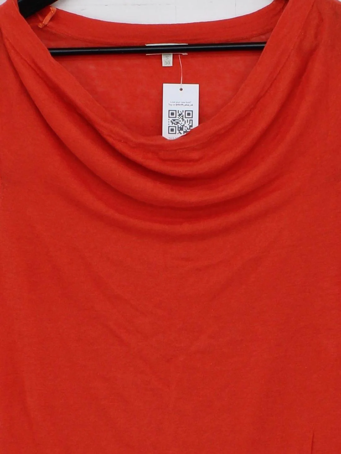 Massimo Dutti Women's T-Shirt S Orange Linen with Silk Basic - Image 3
