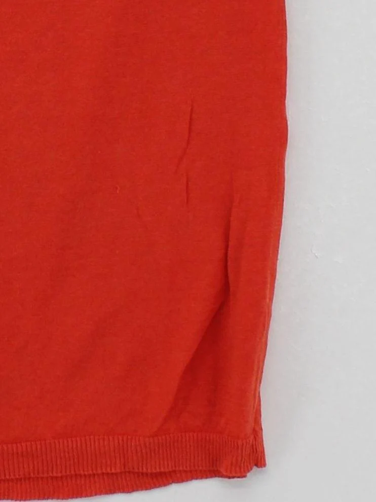 Massimo Dutti Women's T-Shirt S Orange Linen with Silk Basic - Image 4