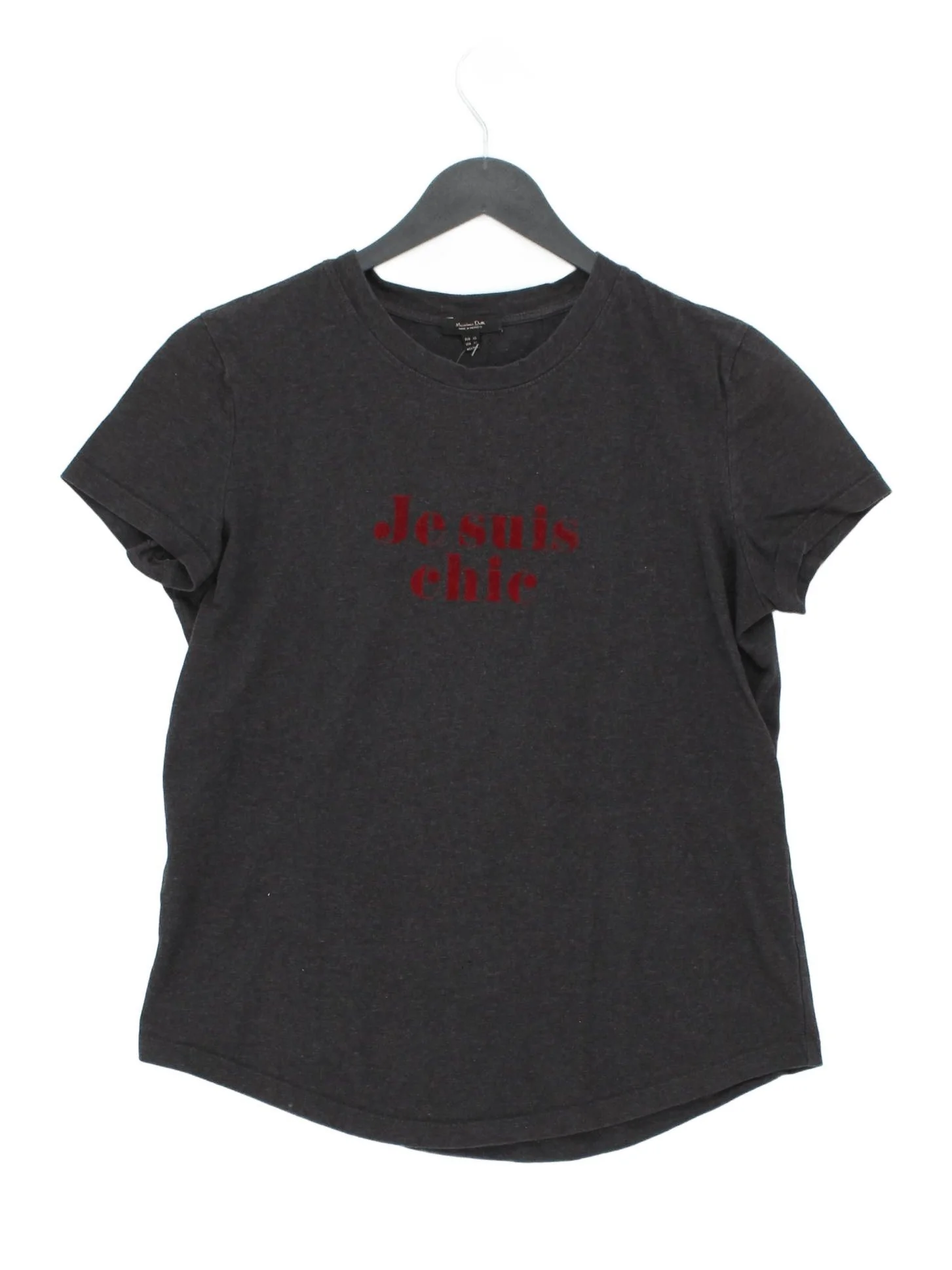 Massimo Dutti Women's T-Shirt XS Black 100% Cotton Basic
