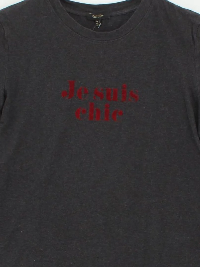 Massimo Dutti Women's T-Shirt XS Black 100% Cotton Basic - Image 3