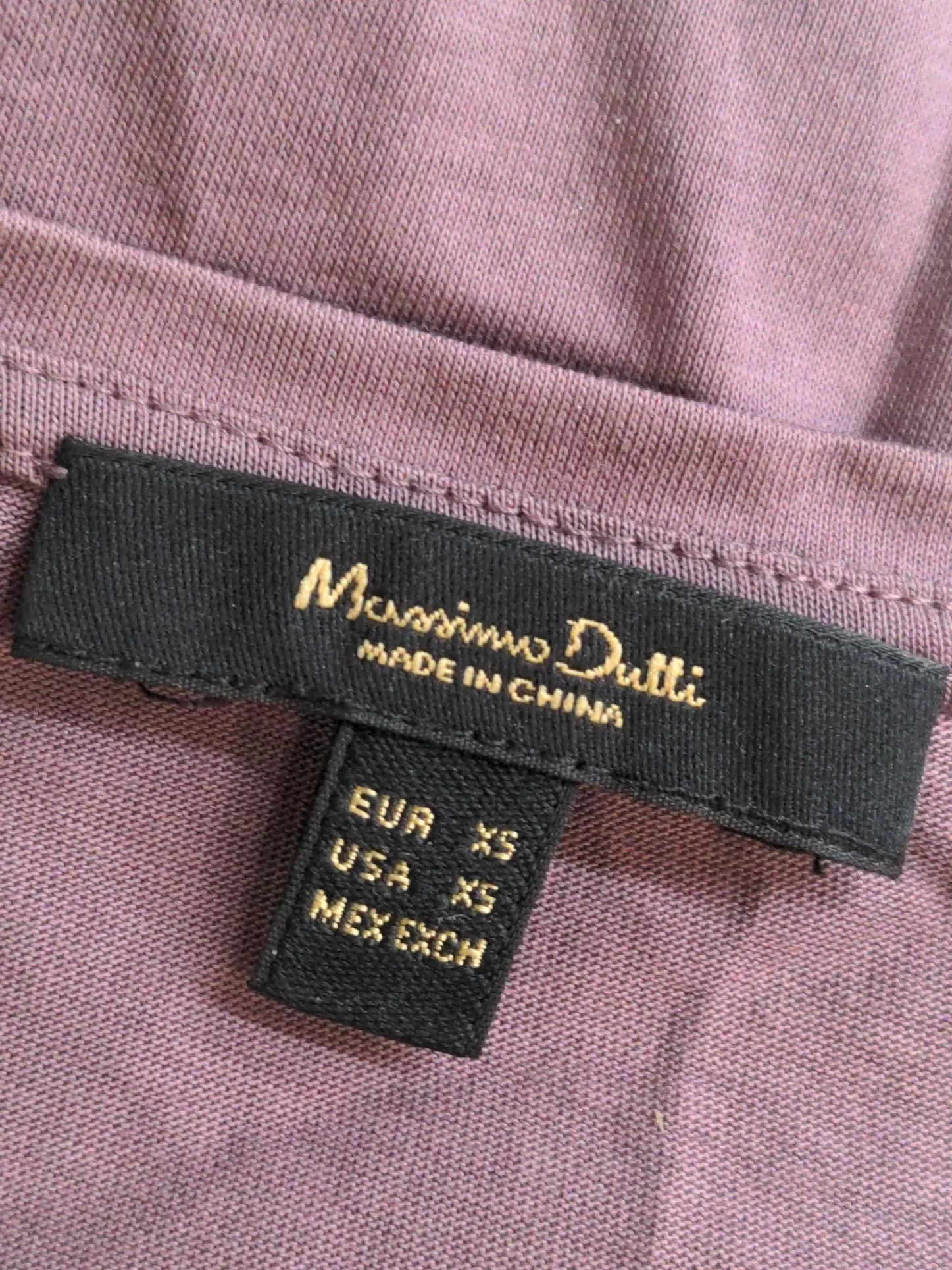 Massimo Dutti Women's T-Shirt XS Purple 100% Cotton Short Sleeve V-Neck Basic - Image 6