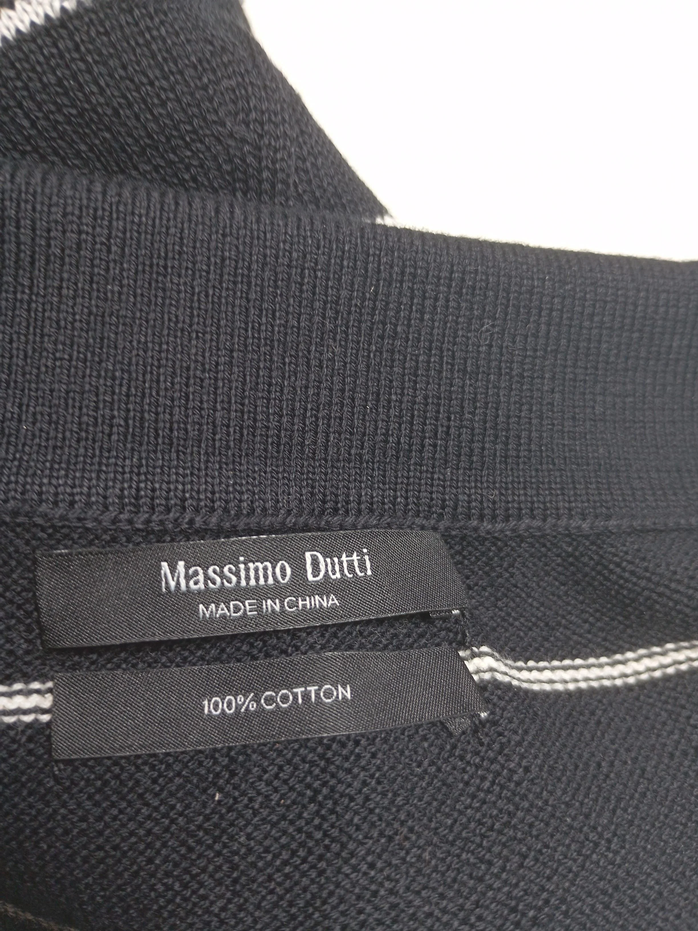 Massimo Dutti Women's Top M Black Striped 100% Cotton Long Sleeve Collared Basic - Image 5