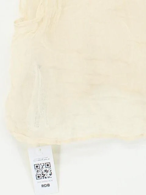 Massimo Dutti Women's Top M Cream Cotton with Other Sleeveless High Neck Basic - Image 4