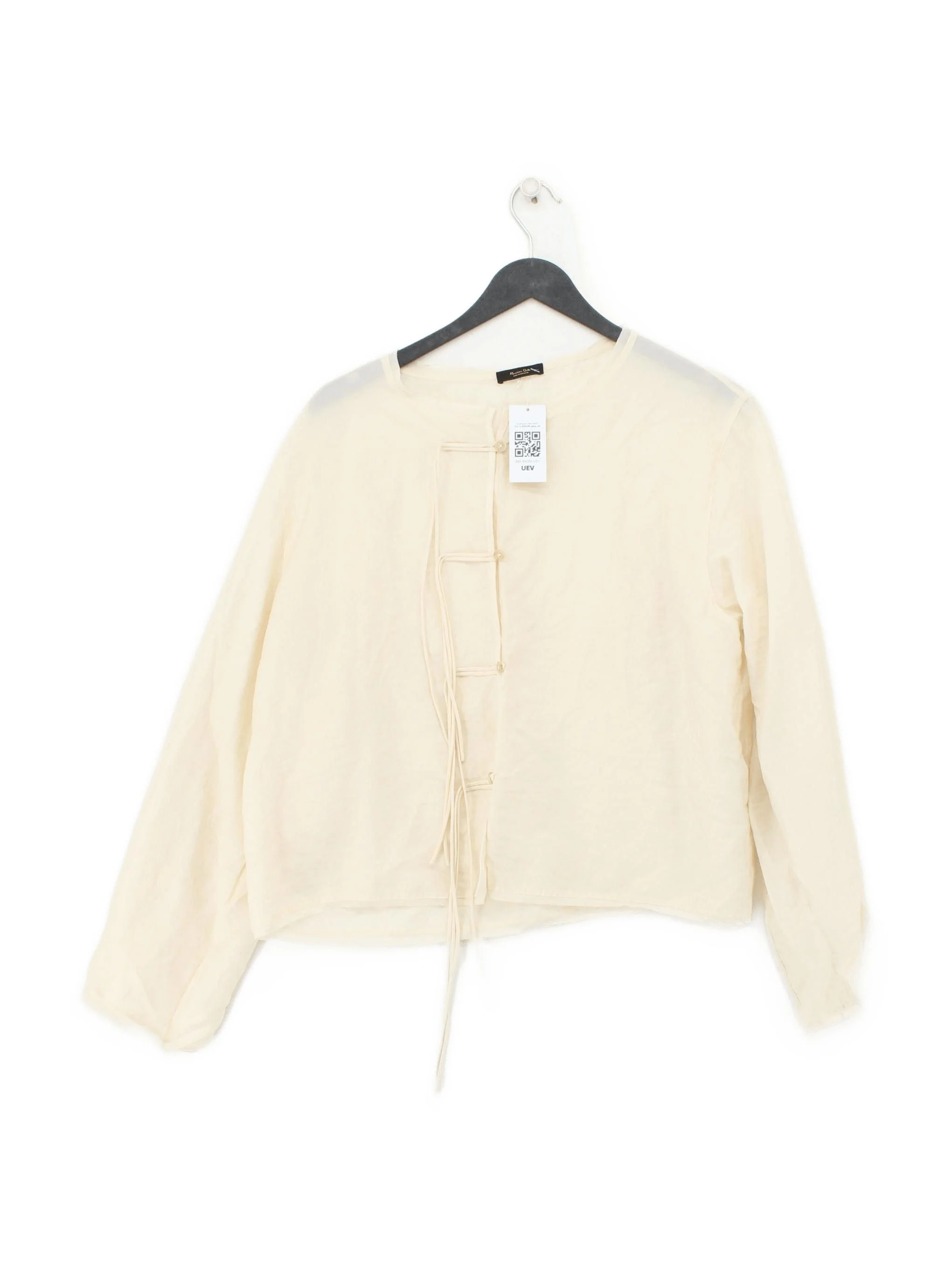Massimo Dutti Women's Top M Cream Lyocell Modal with Polyamide Basic