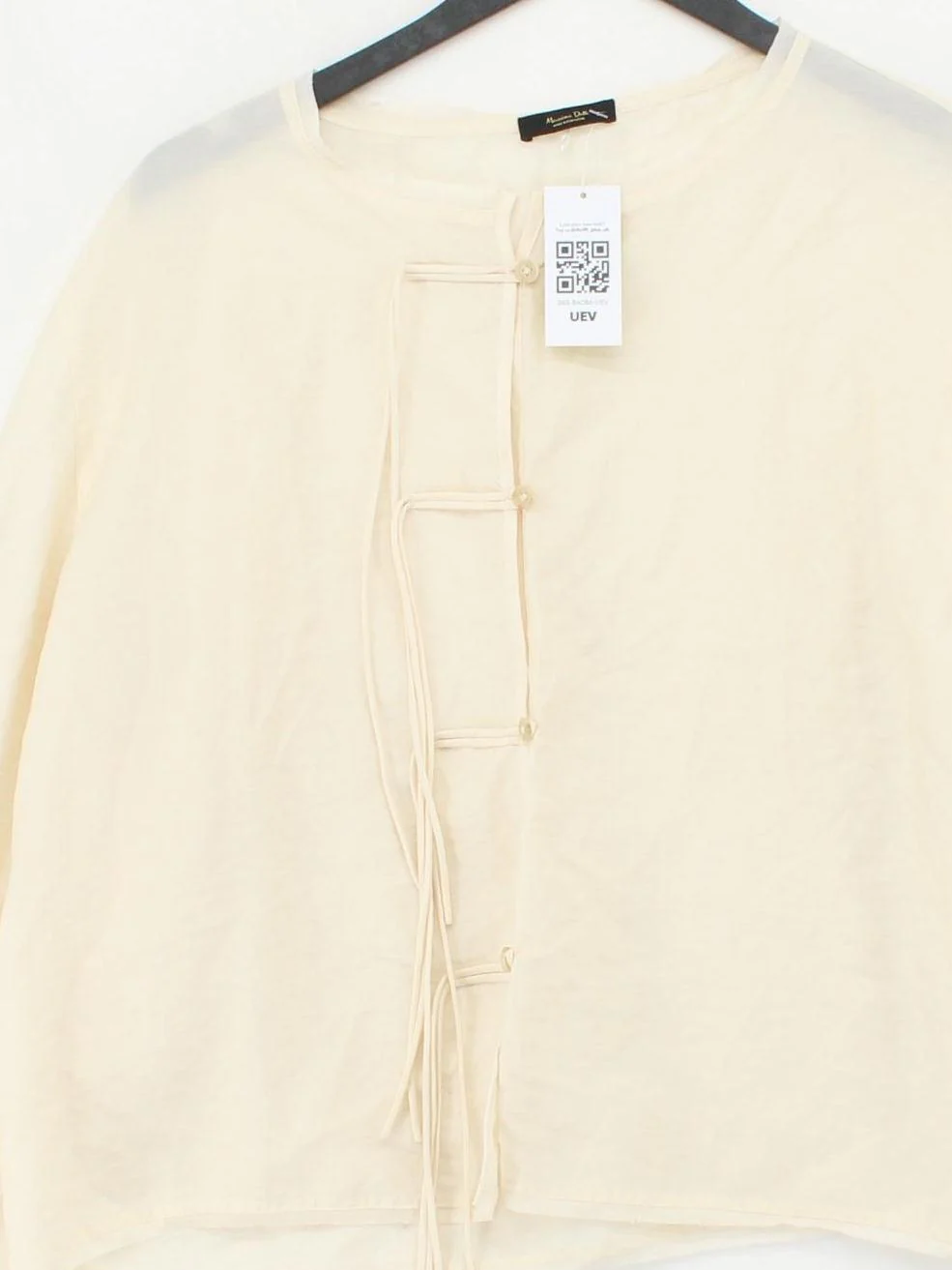 Massimo Dutti Women's Top M Cream Lyocell Modal with Polyamide Basic - Image 3
