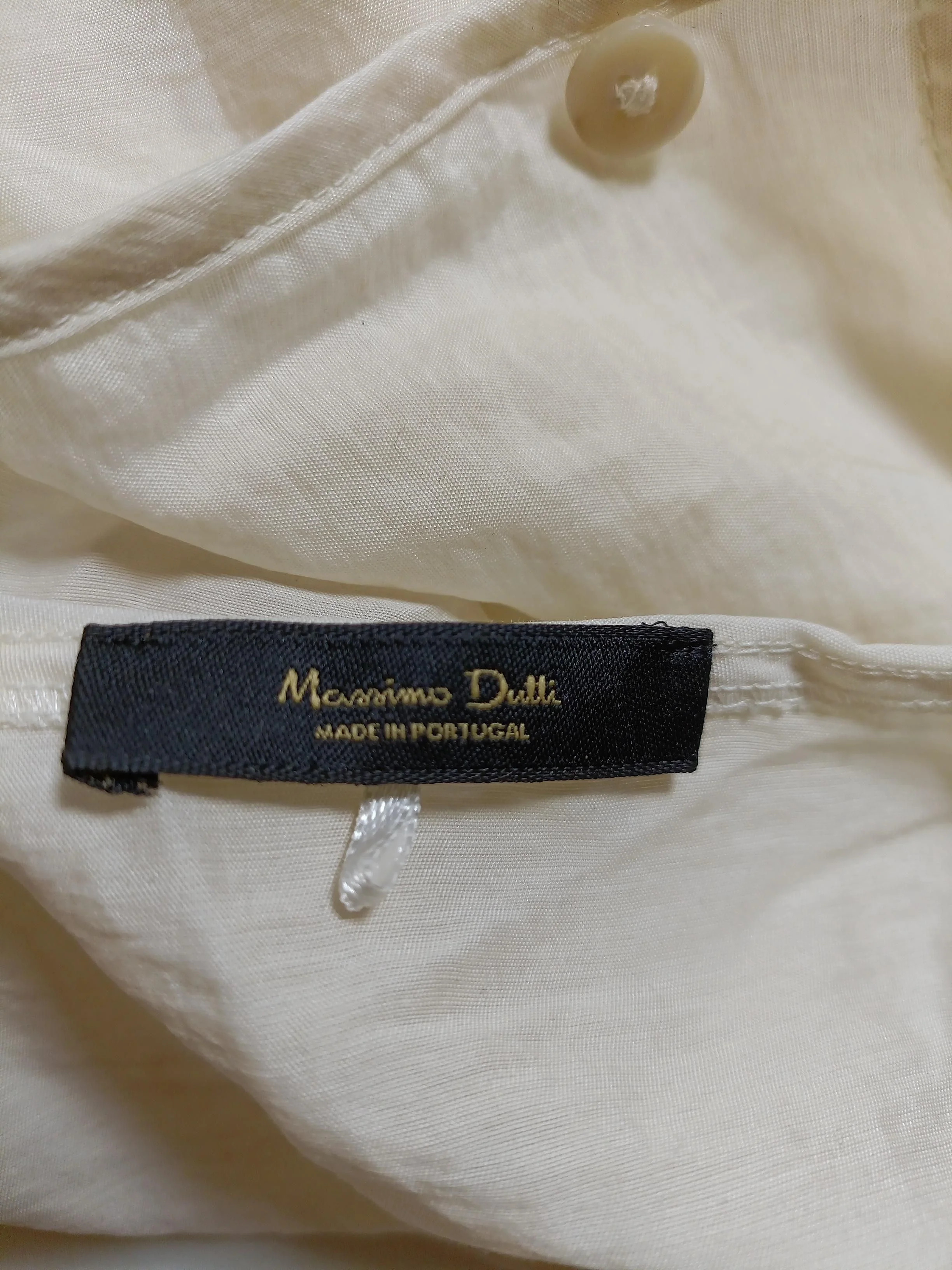 Massimo Dutti Women's Top M Cream Lyocell Modal with Polyamide Basic - Image 5