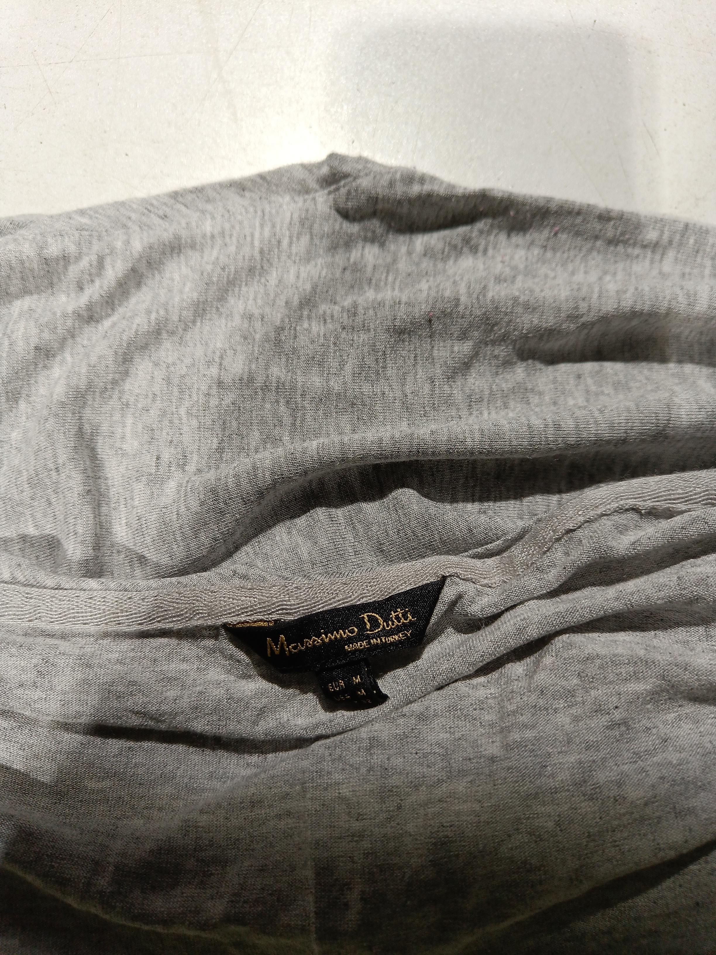 Massimo Dutti Women's Top M Grey 100% Other Short Sleeve V-Neck Basic - Image 5