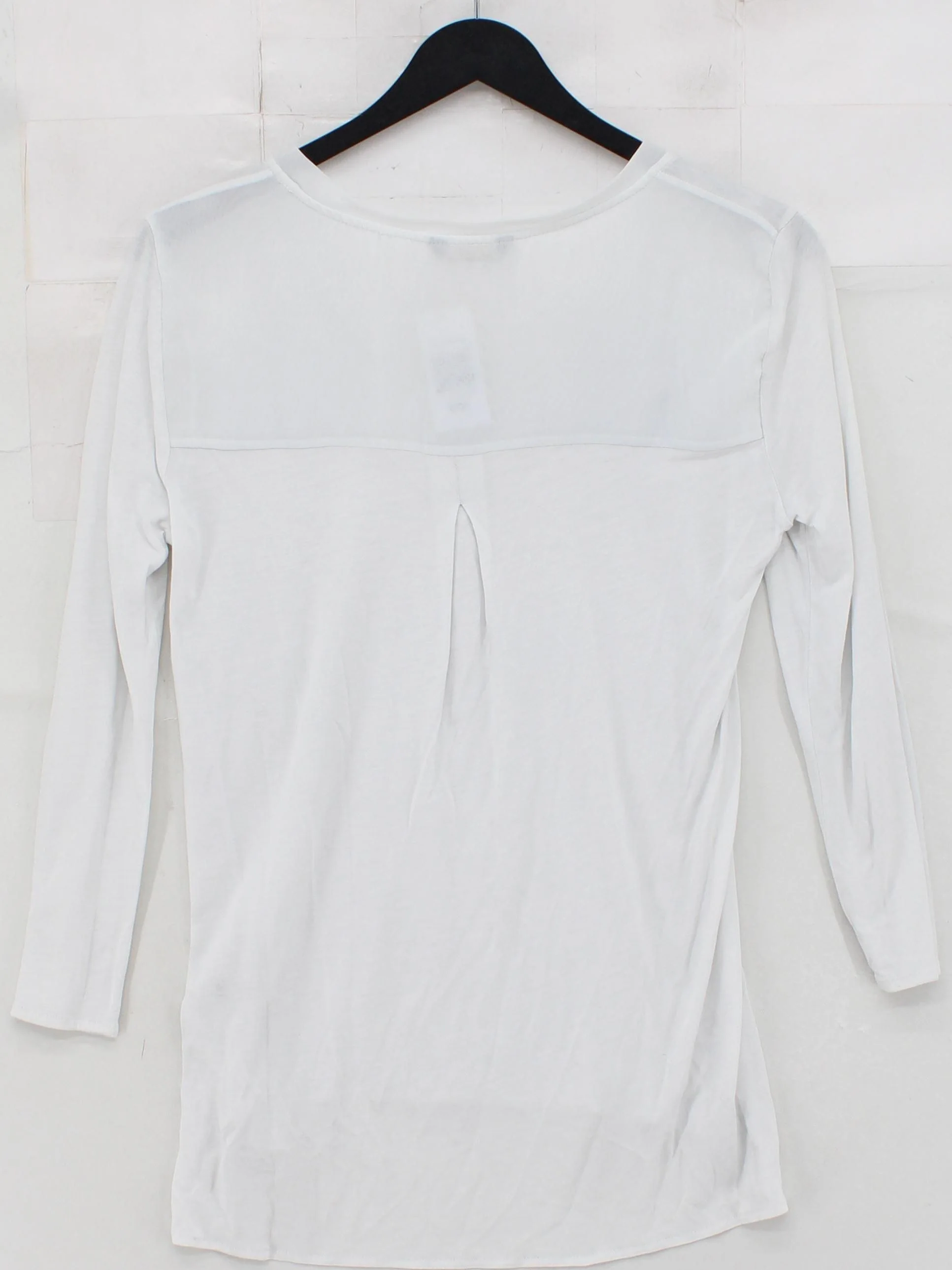 Massimo Dutti Women's Top M White 100% Other 3/4 Sleeve V-Neck Basic - Image 2