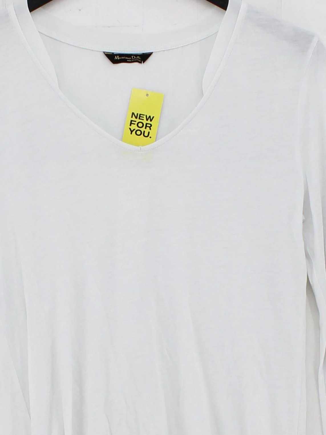 Massimo Dutti Women's Top M White 100% Other 3/4 Sleeve V-Neck Basic - Image 3