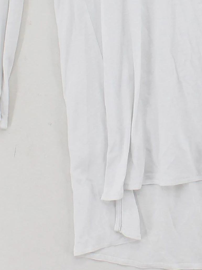 Massimo Dutti Women's Top M White 100% Other 3/4 Sleeve V-Neck Basic - Image 4