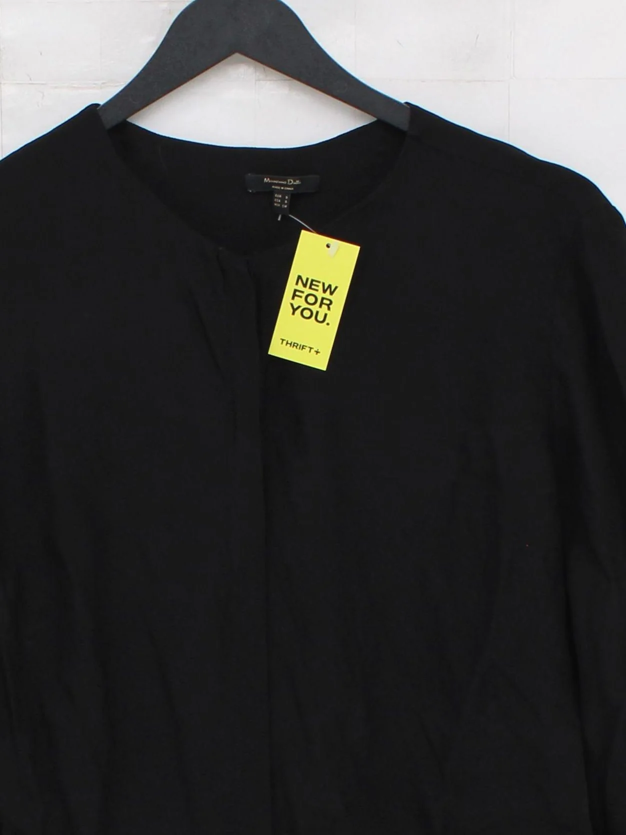 Massimo Dutti Women's Top S Black 100% Viscose Long Sleeve Round Neck Basic - Image 3