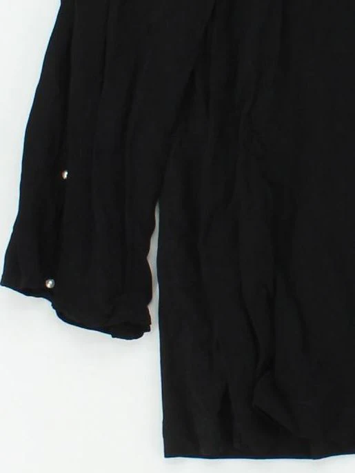 Massimo Dutti Women's Top S Black 100% Viscose Long Sleeve Round Neck Basic - Image 4