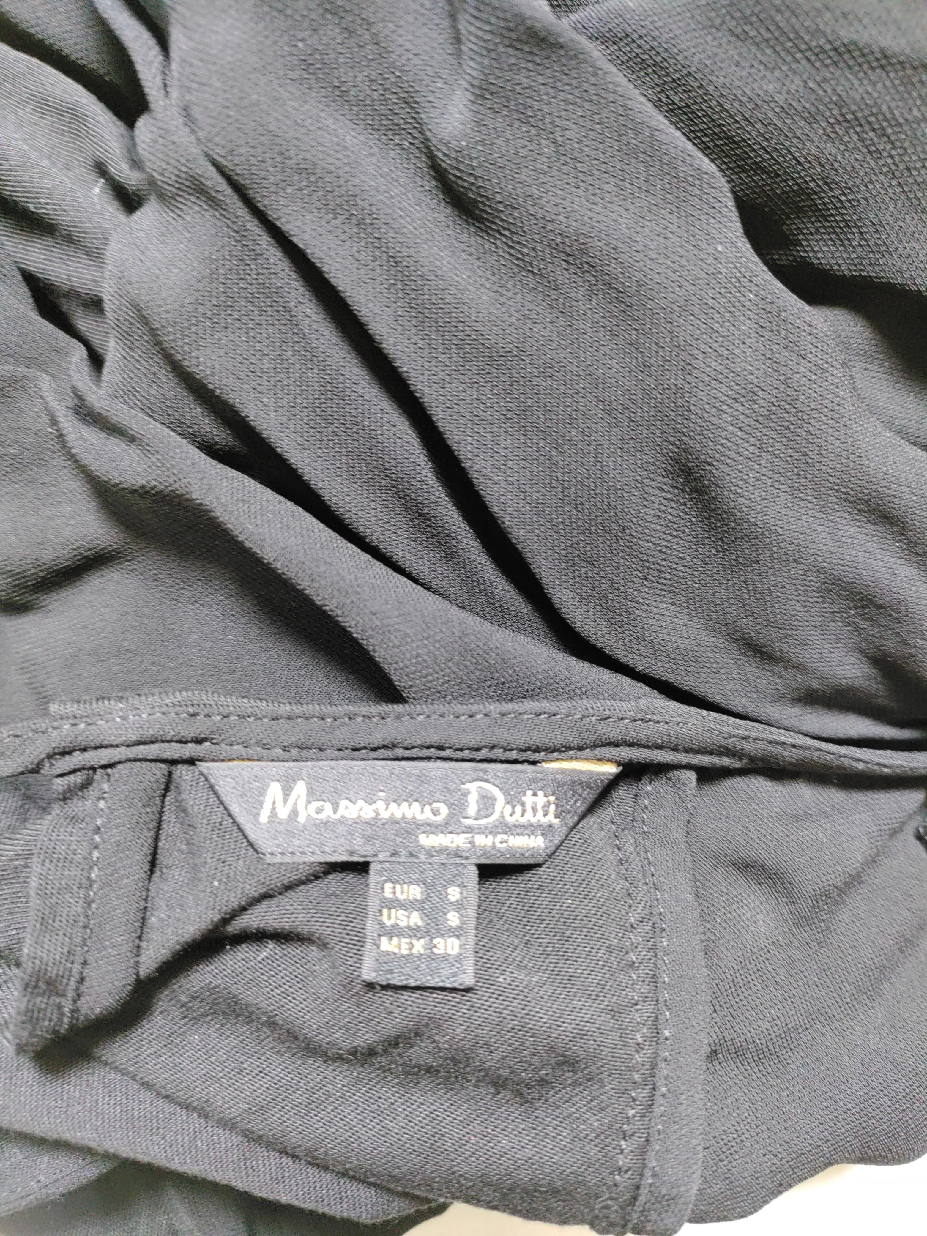 Massimo Dutti Women's Top S Black 100% Viscose Long Sleeve Round Neck Basic - Image 5