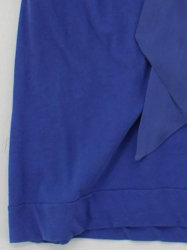 Massimo Dutti Women's Top S Blue Cotton with Silk Sleeveless V-Neck Basic - Image 4