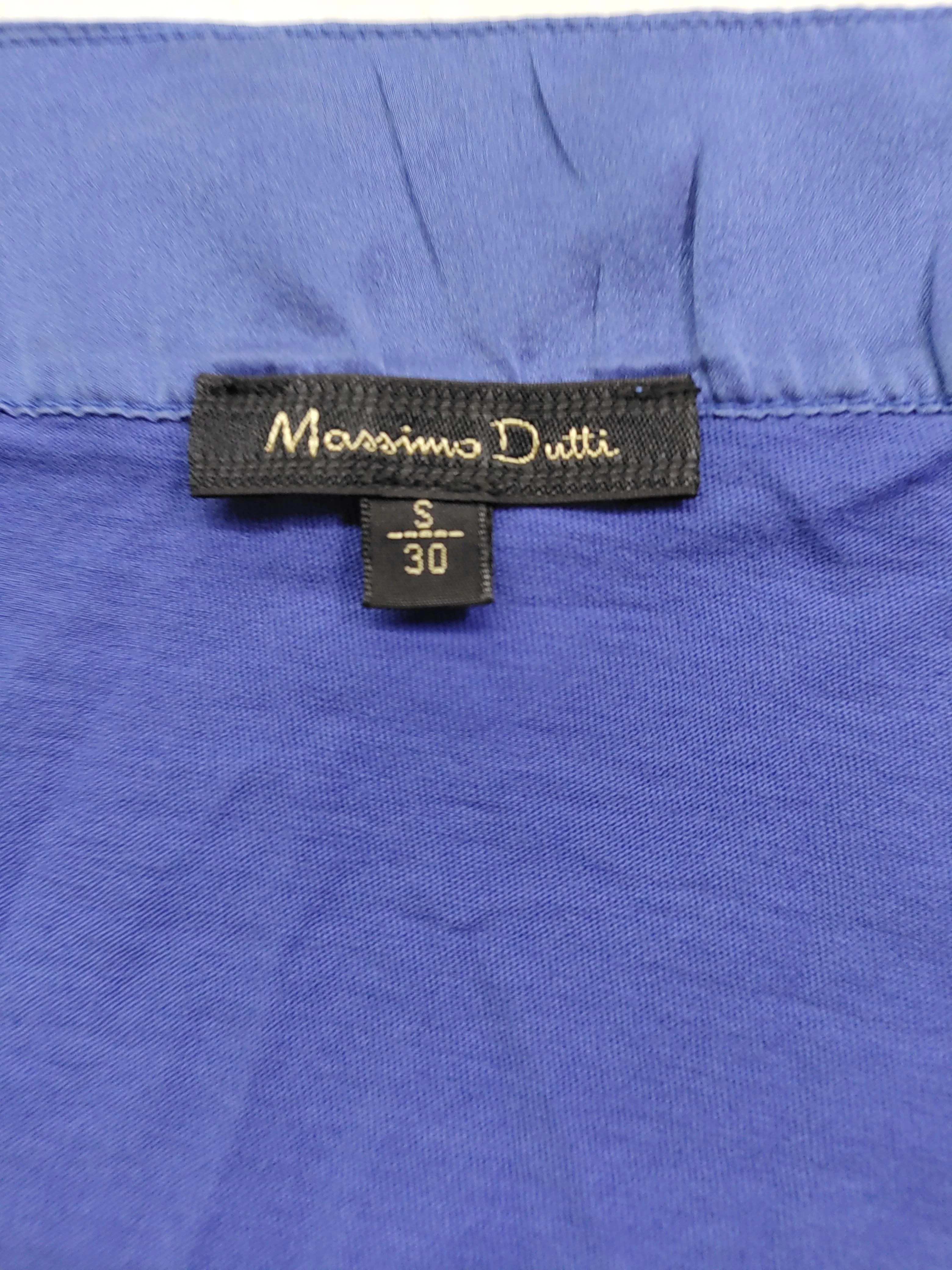 Massimo Dutti Women's Top S Blue Cotton with Silk Sleeveless V-Neck Basic - Image 5