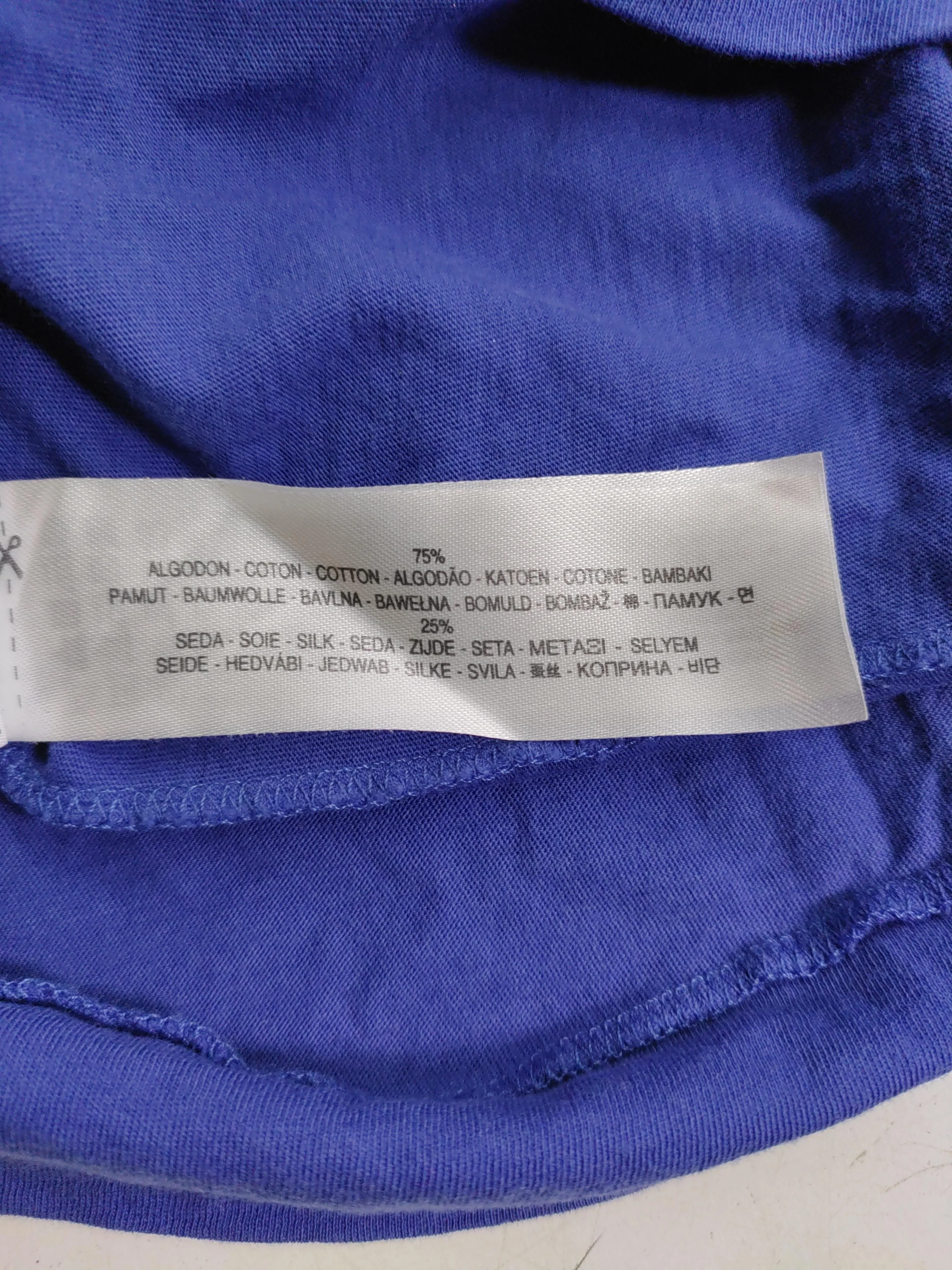Massimo Dutti Women's Top S Blue Cotton with Silk Sleeveless V-Neck Basic - Image 6