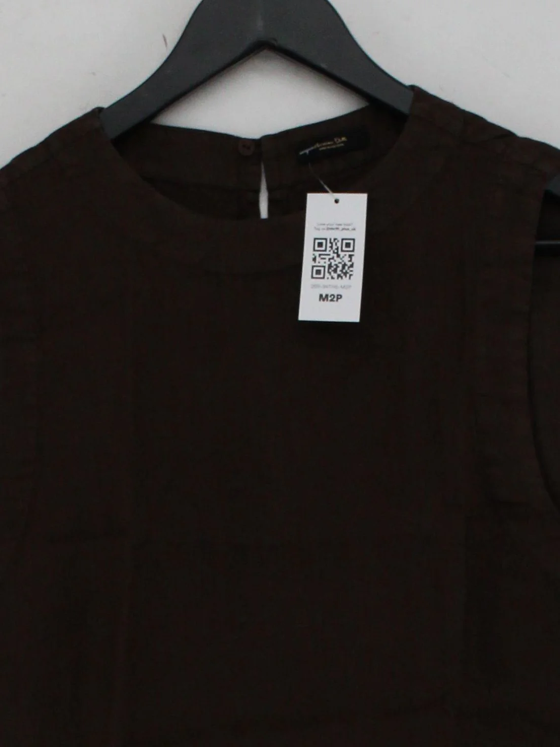 Massimo Dutti Women's Top S Brown 100% Linen Sleeveless Round Neck Cropped - Image 3