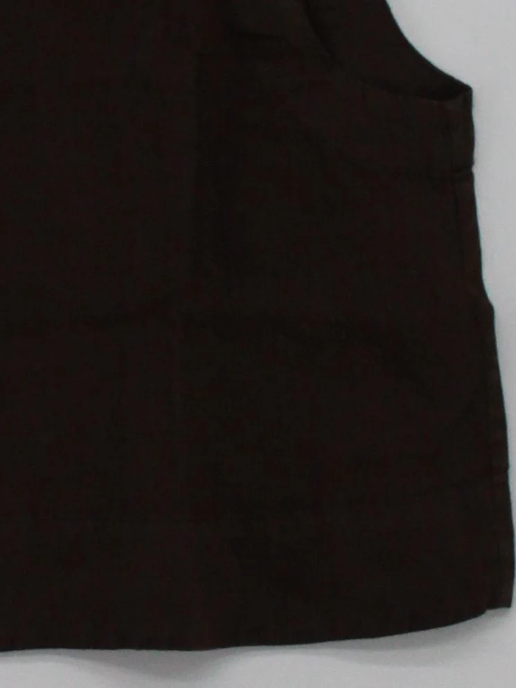 Massimo Dutti Women's Top S Brown 100% Linen Sleeveless Round Neck Cropped - Image 4