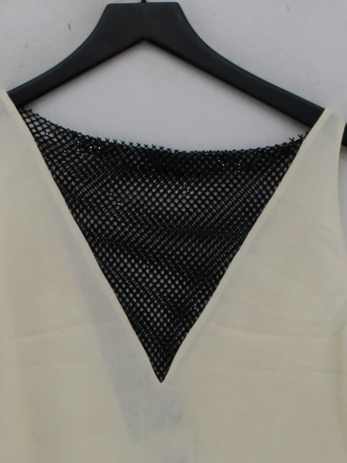Massimo Dutti Women's Top UK 14 Cream Viscose with Polyester Basic - Image 3