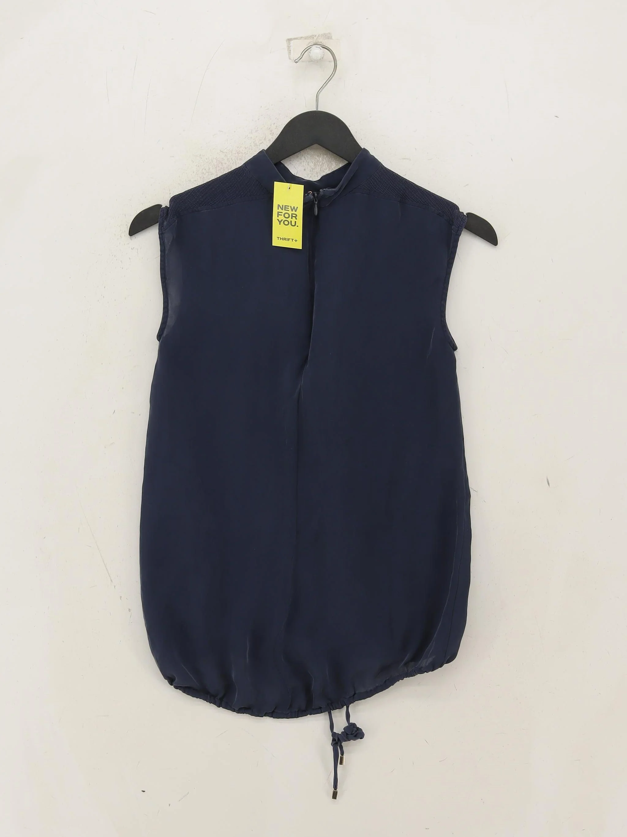 Massimo Dutti Women's Top UK 6 Blue 100% Other Sleeveless High Neck Basic - Image 2
