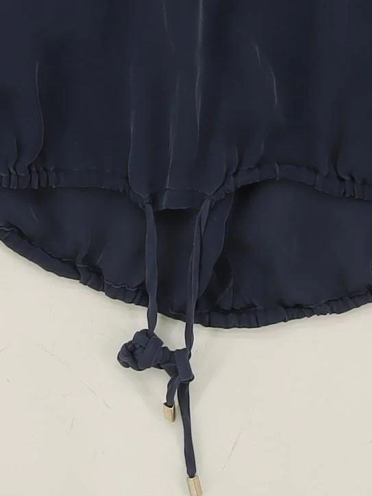 Massimo Dutti Women's Top UK 6 Blue 100% Other Sleeveless High Neck Basic - Image 4
