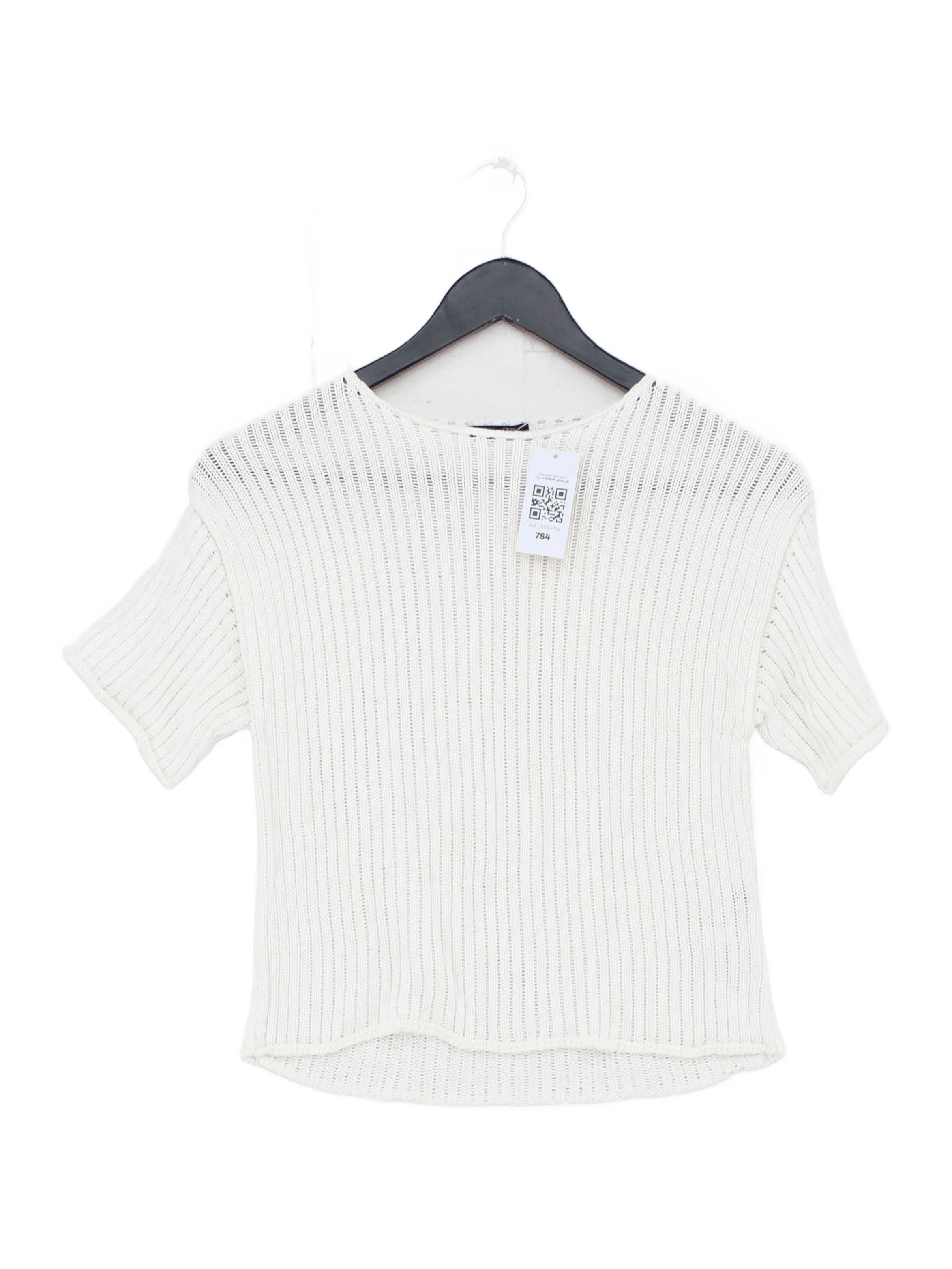 Massimo Dutti Women's Top XS White Viscose with Polyester Basic