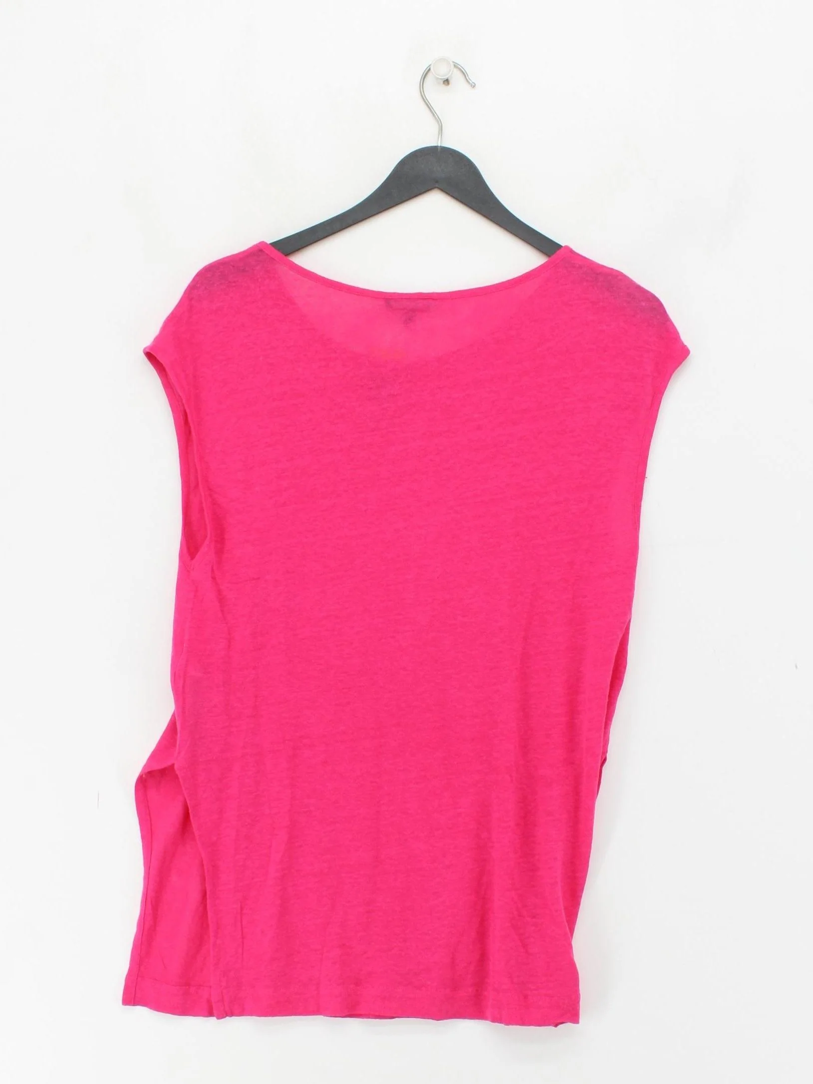 Massimo Dutti Women's Top XXS Pink 100% Linen Short Sleeve Round Neck Basic - Image 2