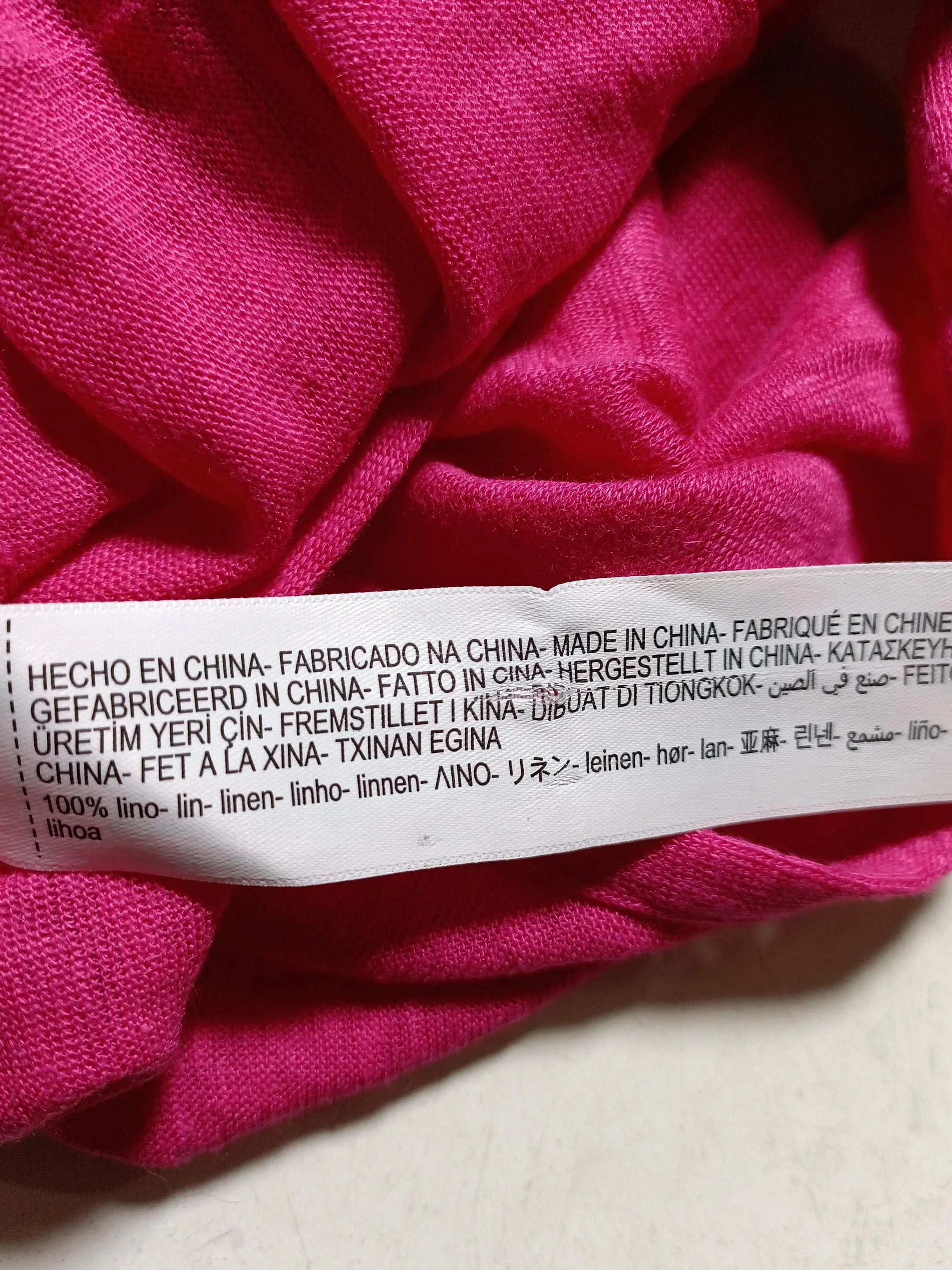 Massimo Dutti Women's Top XXS Pink 100% Linen Short Sleeve Round Neck Basic - Image 6