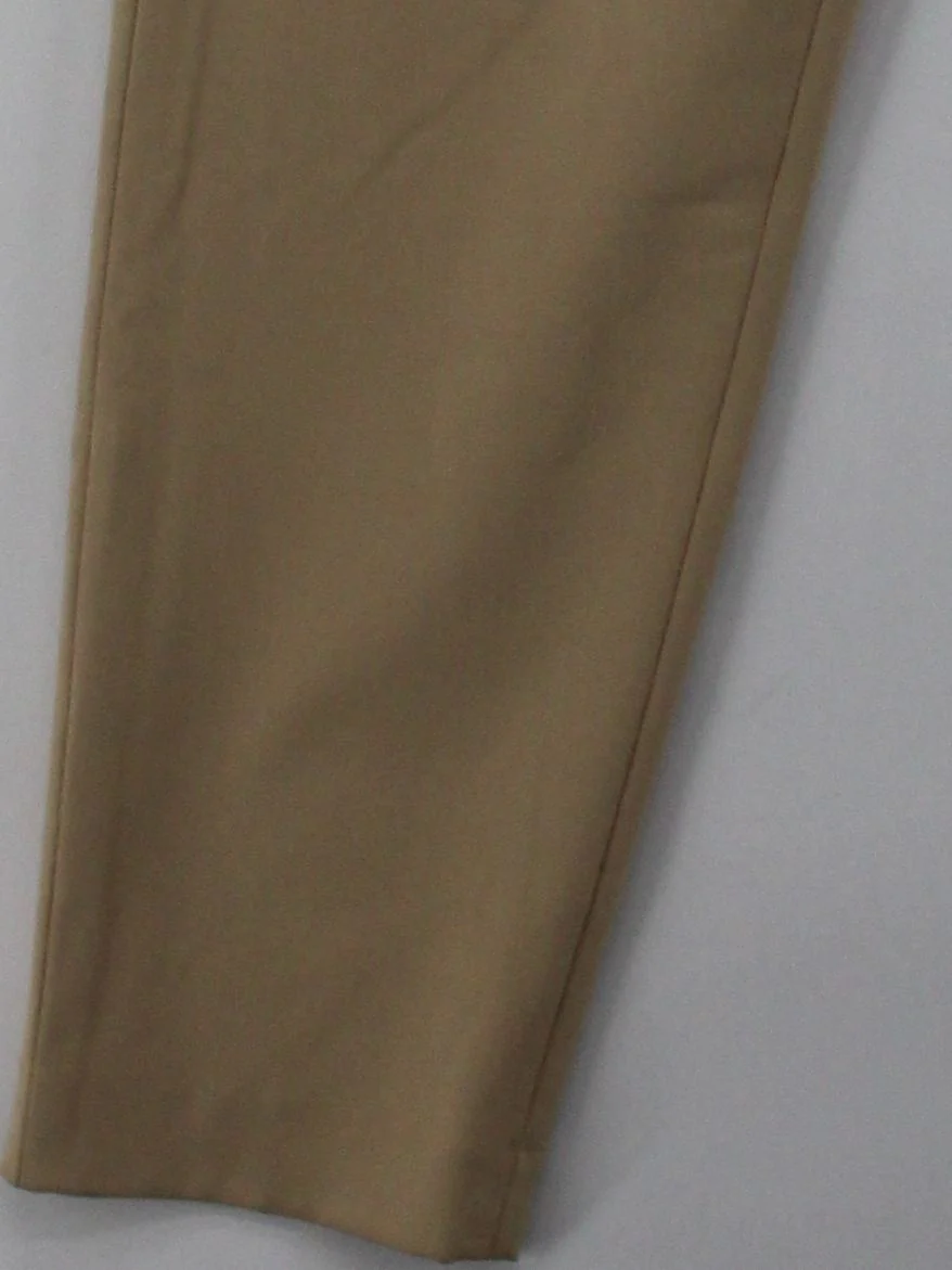 Massimo Dutti Women's Trousers M Tan Polyester with Viscose Tapered Cropped - Image 4