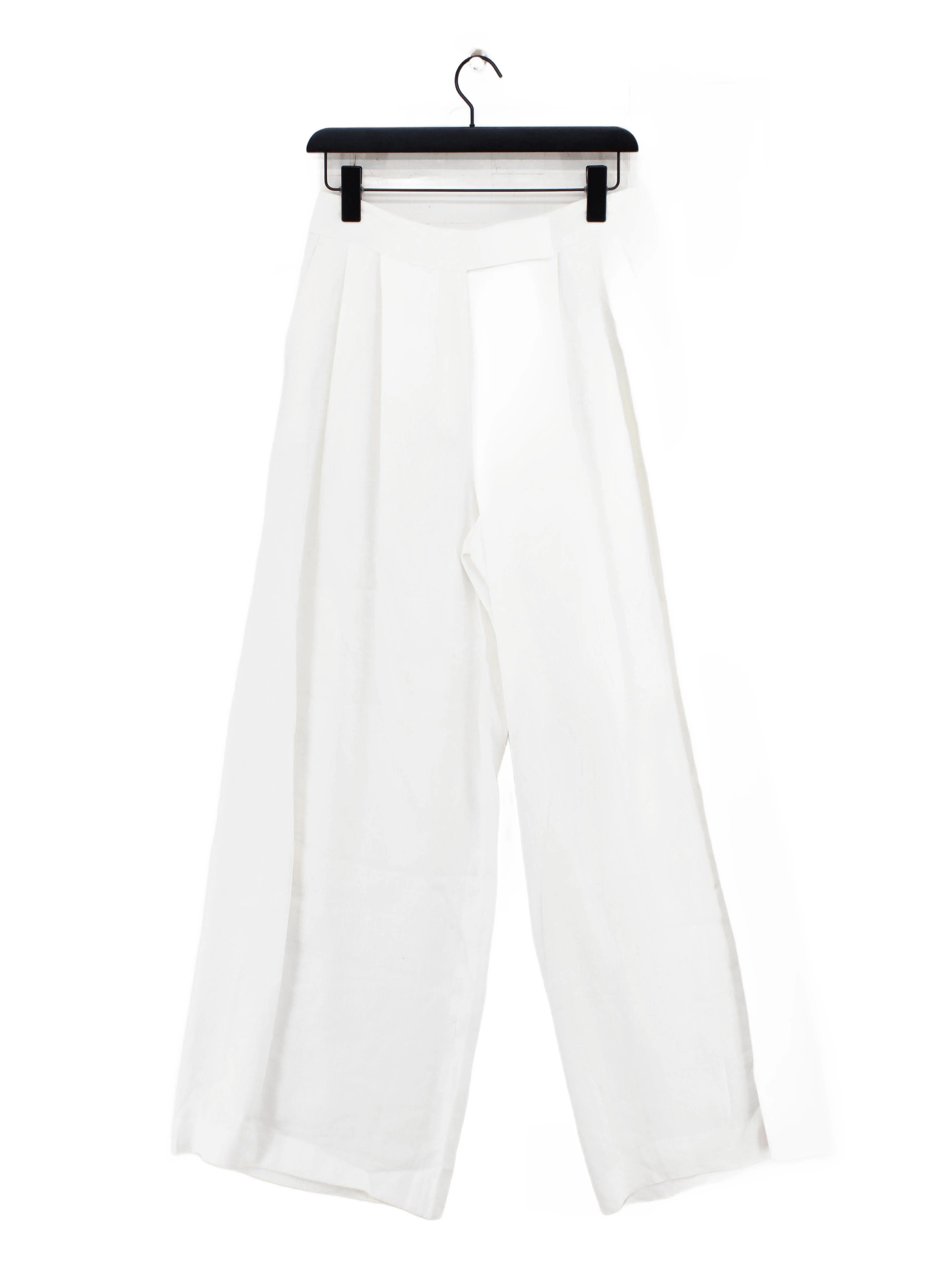 Massimo Dutti Women's Trousers M White Linen New with tags