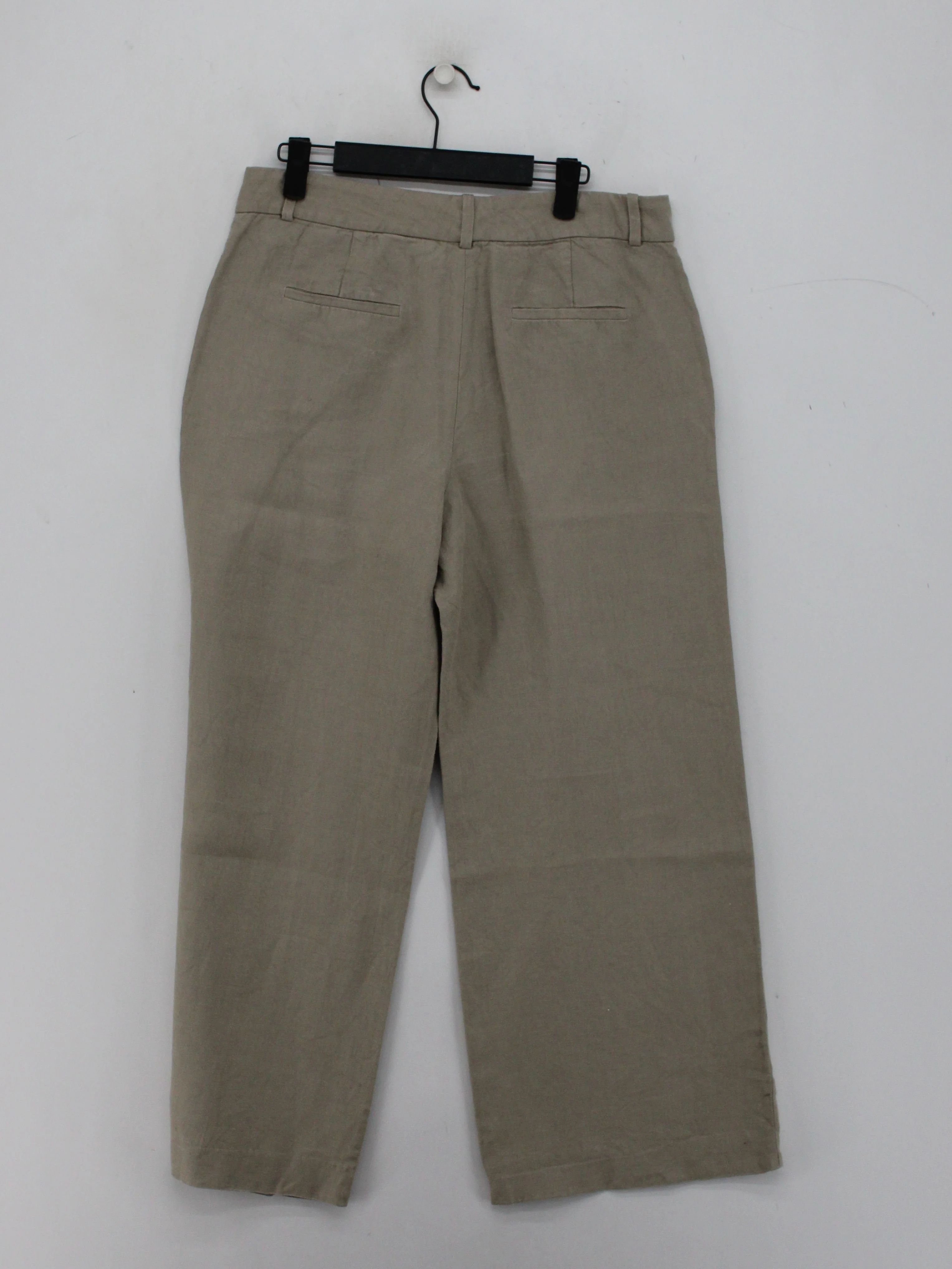 Massimo Dutti Women's Trousers S Tan 100% Other Wide-Leg Cropped - Image 2