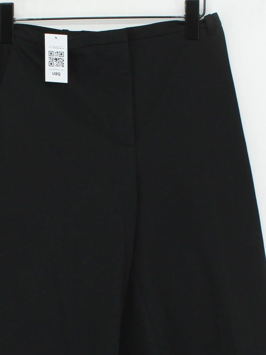 Massimo Dutti Women's Trousers UK 10 Black Polyester with Viscose Cropped - Image 3