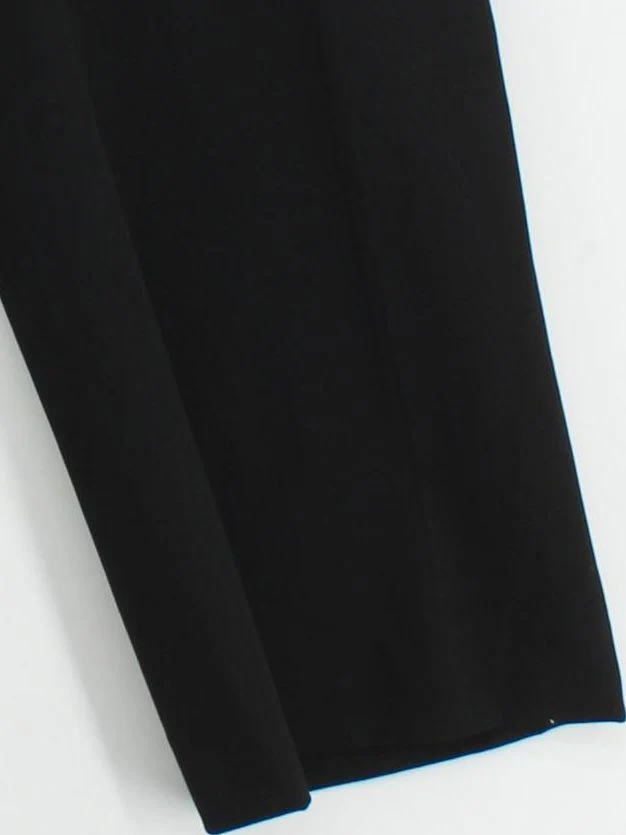 Massimo Dutti Women's Trousers UK 10 Black Polyester with Viscose Cropped - Image 4