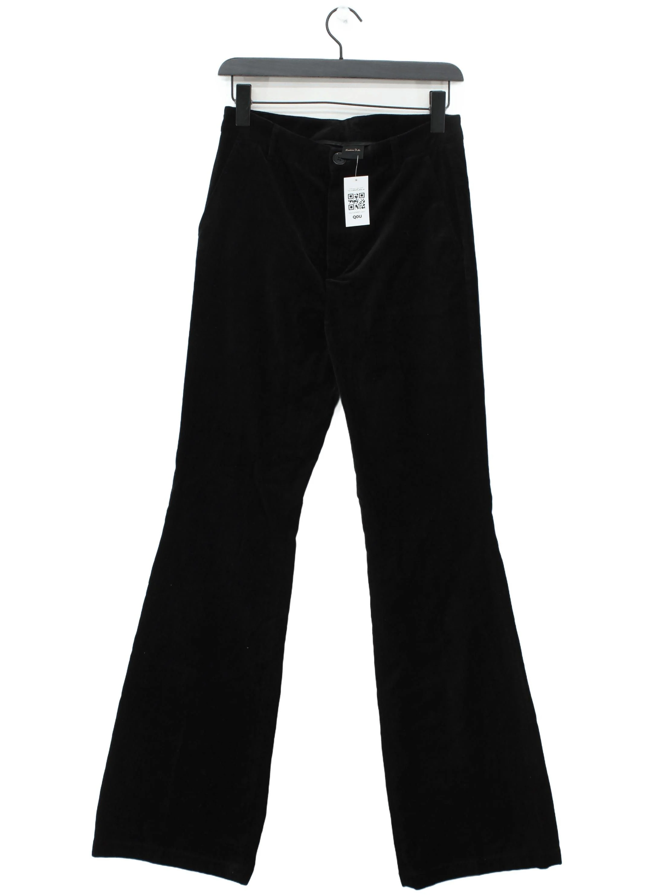 Massimo Dutti Women's Trousers UK 10 Black Viscose