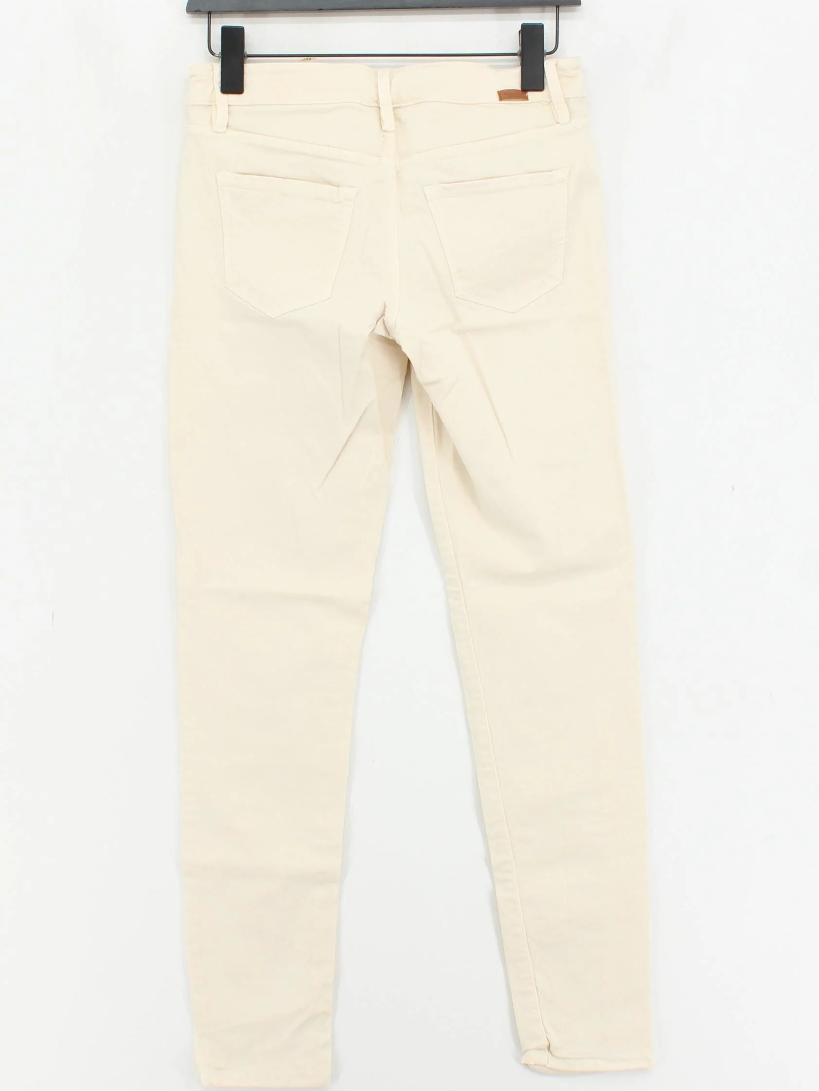 Massimo Dutti Women's Trousers UK 10 Cream Cotton with Elastane Skinny Chino - Image 2