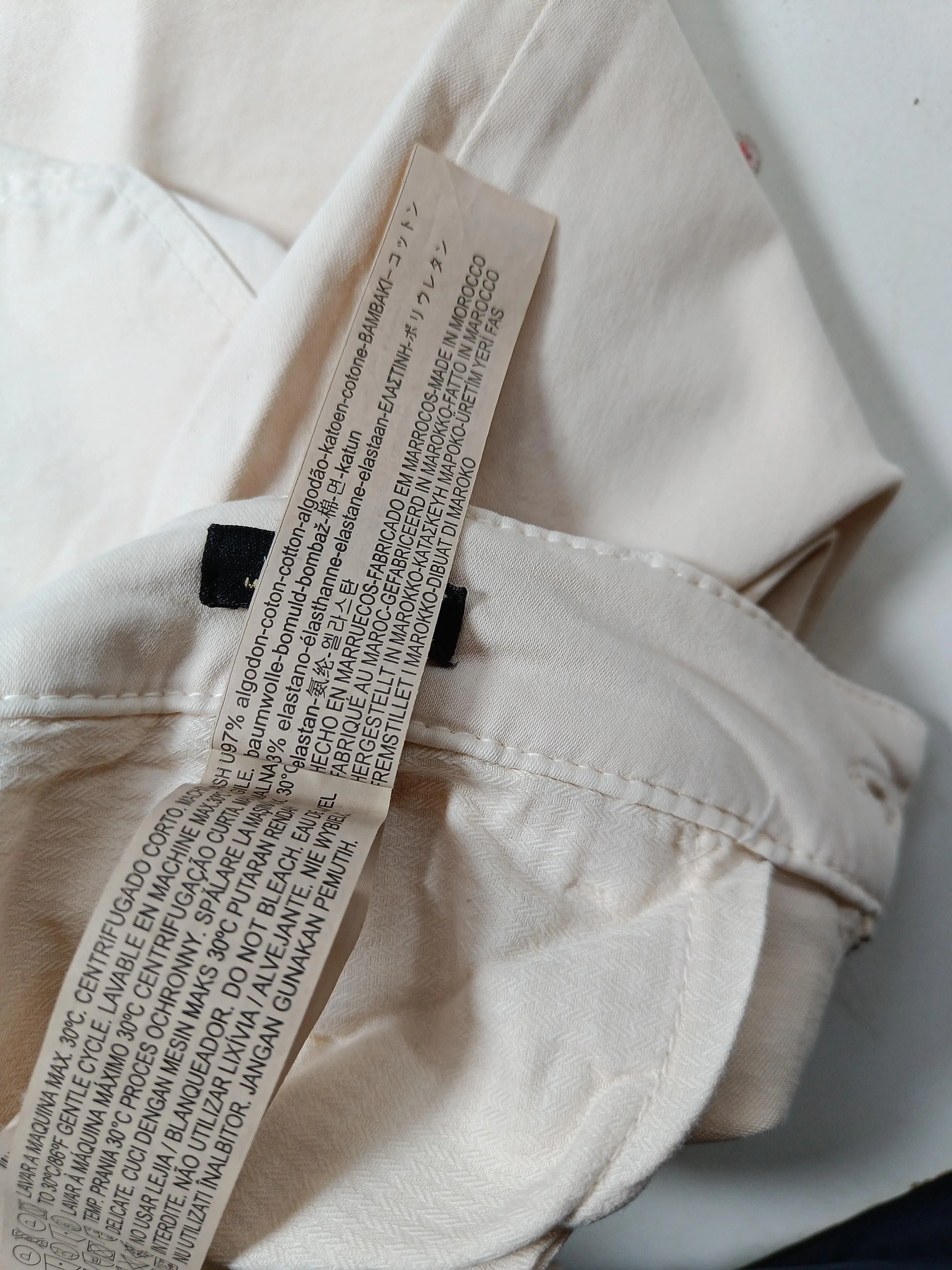 Massimo Dutti Women's Trousers UK 10 Cream Cotton with Elastane Skinny Chino - Image 7