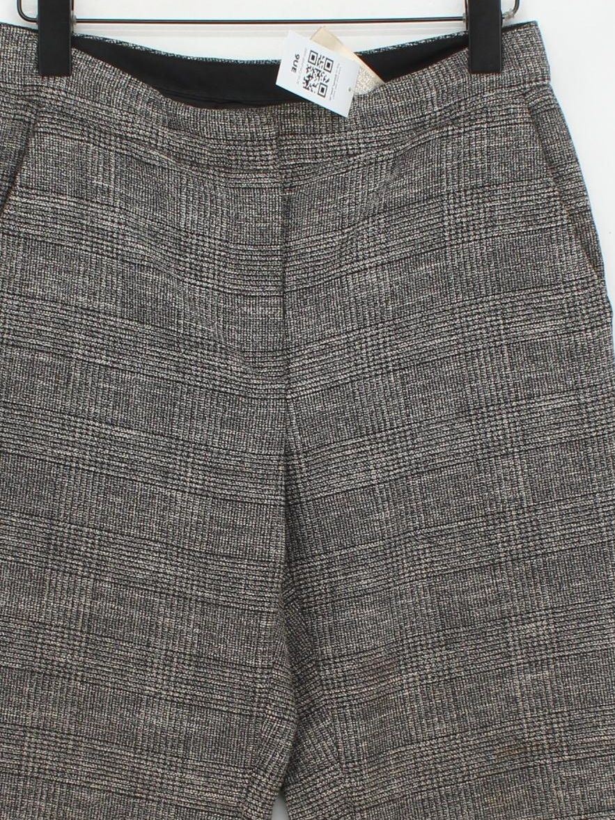 Massimo Dutti Women's Trousers UK 10 Grey Checkered 100% Other Straight Chino - Image 3
