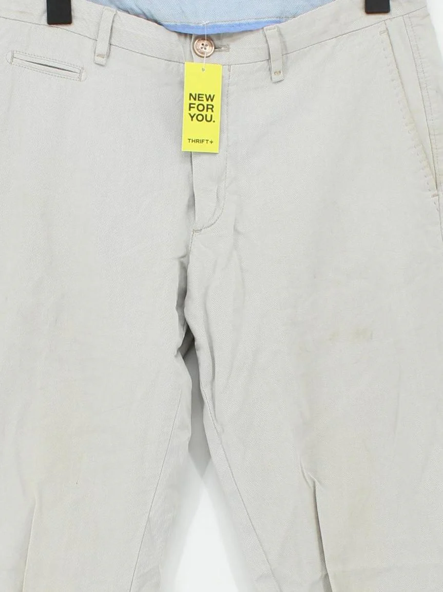 Massimo Dutti Women's Trousers UK 10 Tan 100% Cotton Tapered Chino - Image 3