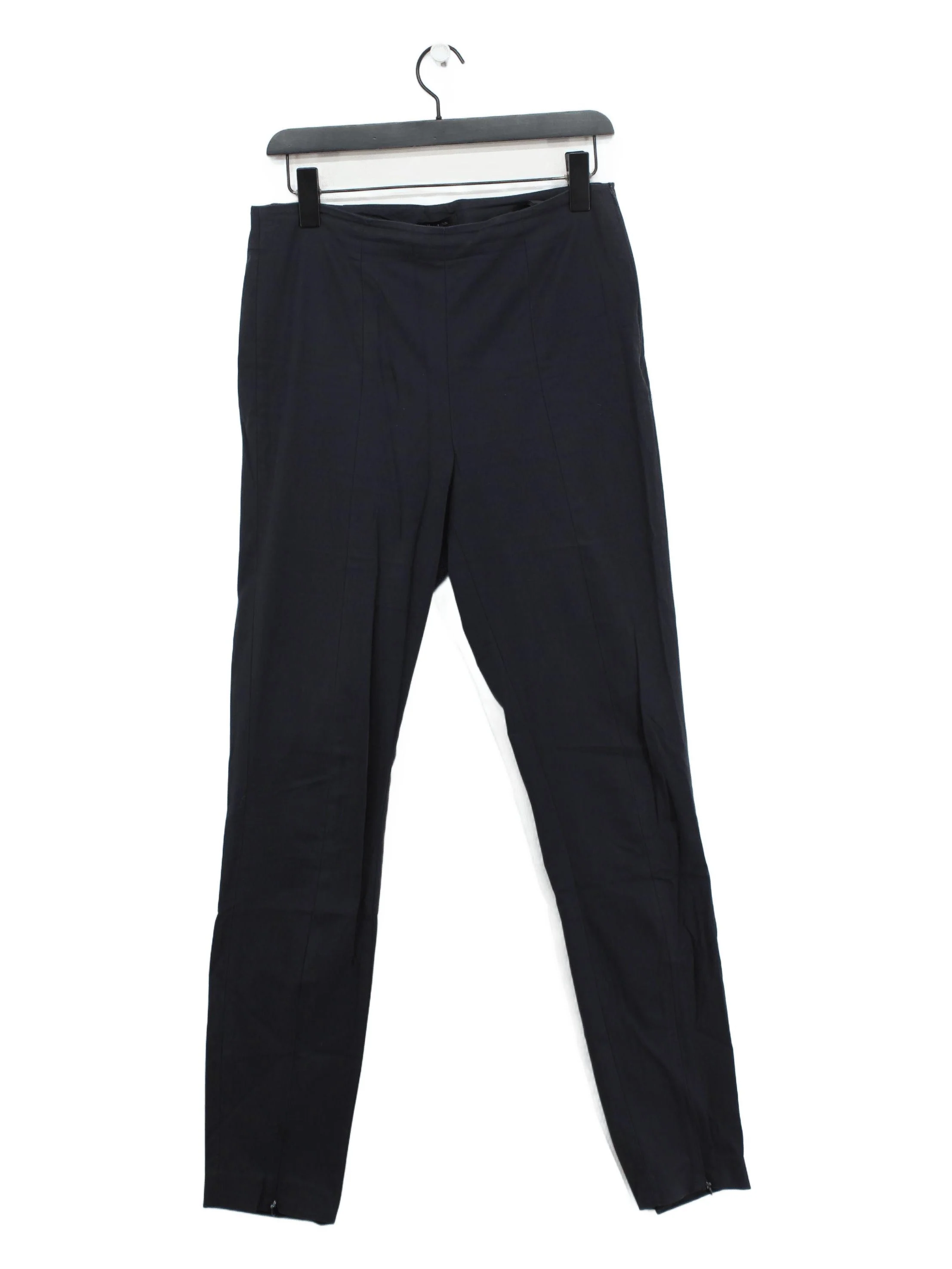 Massimo Dutti Women's Trousers UK 12 Blue 100% Cotton Straight Chino