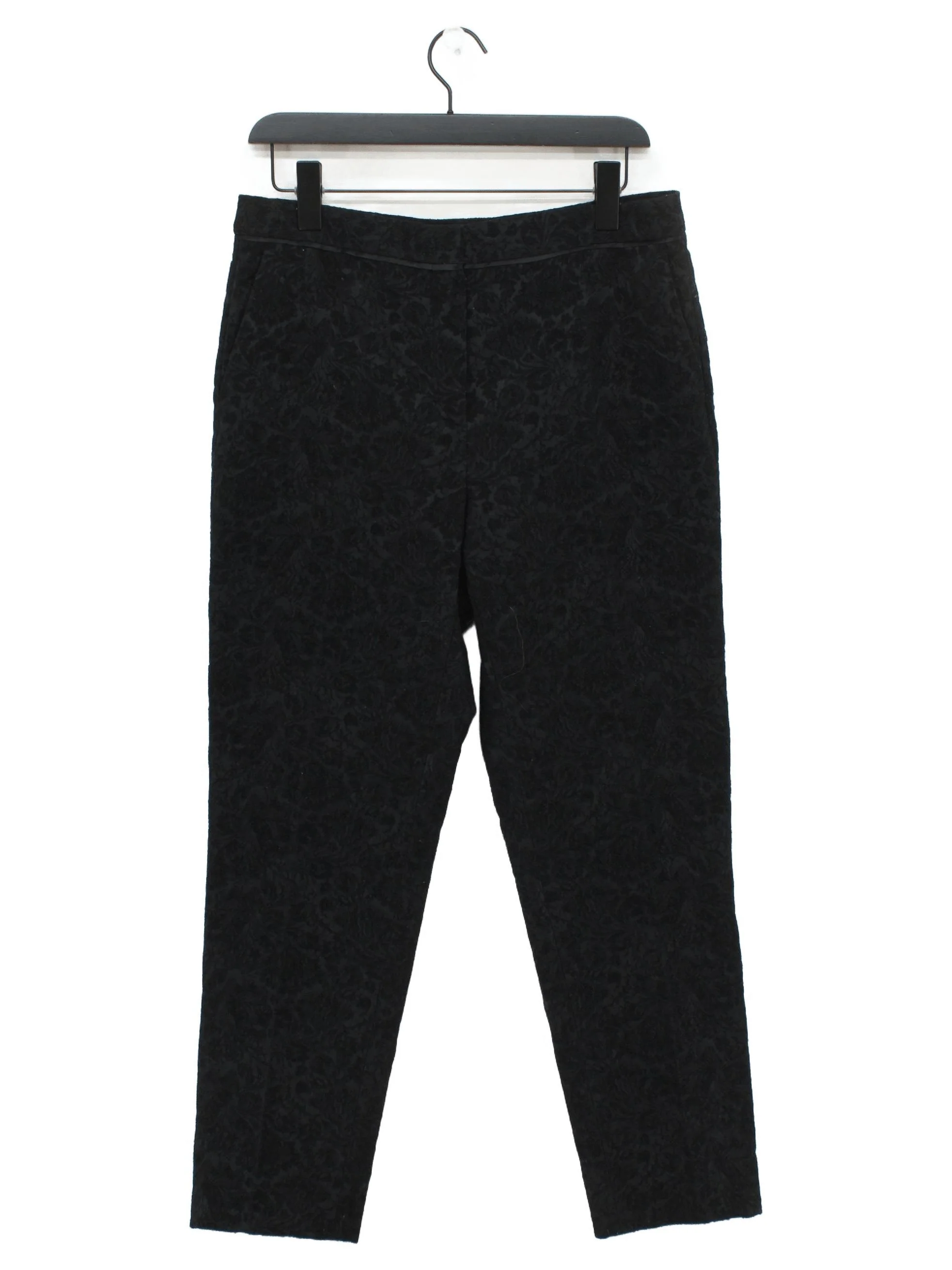 Massimo Dutti Women's Trousers UK 14 Black Polyester