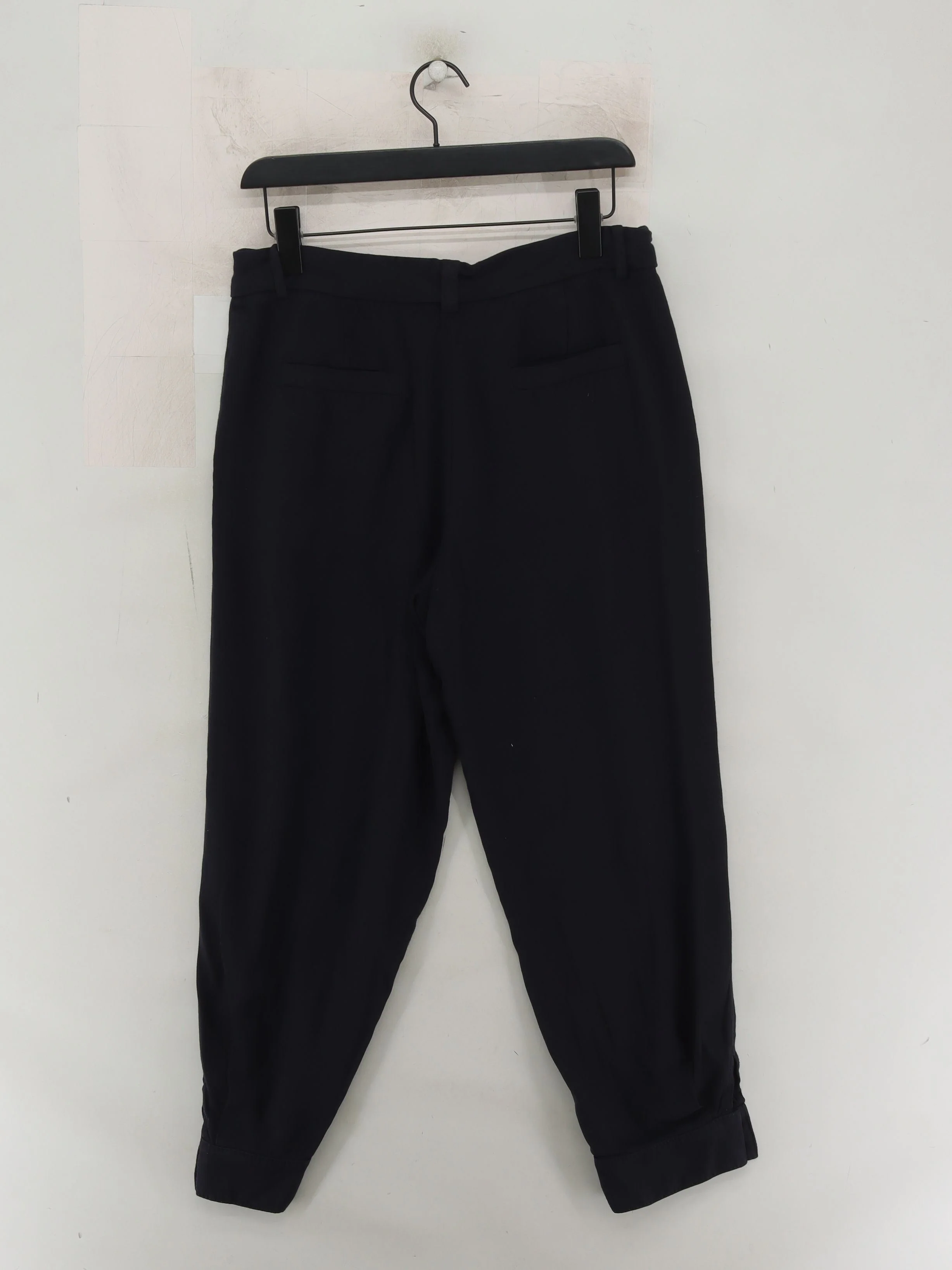 Massimo Dutti Women's Trousers UK 14 Blue Acetate with Viscose Tapered Cropped - Image 2