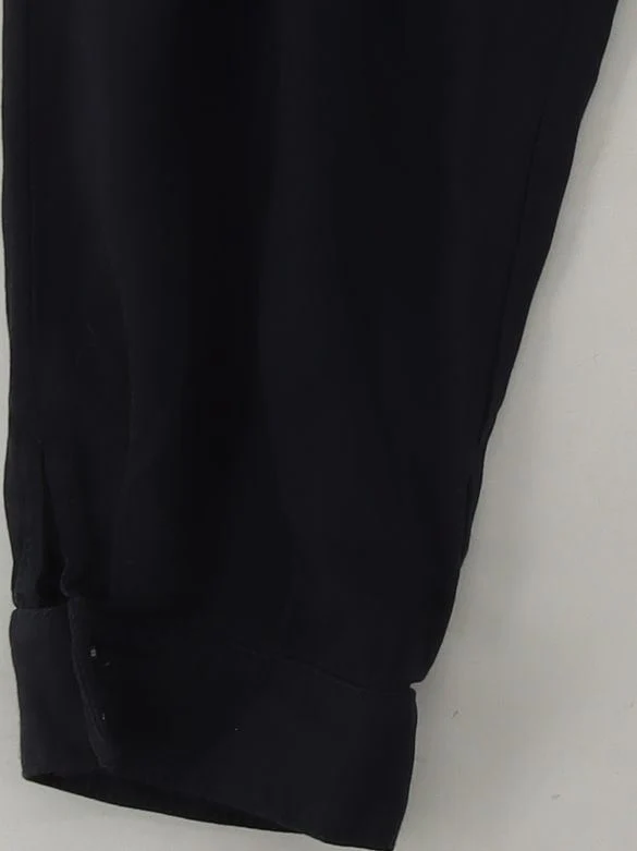 Massimo Dutti Women's Trousers UK 14 Blue Acetate with Viscose Tapered Cropped - Image 4
