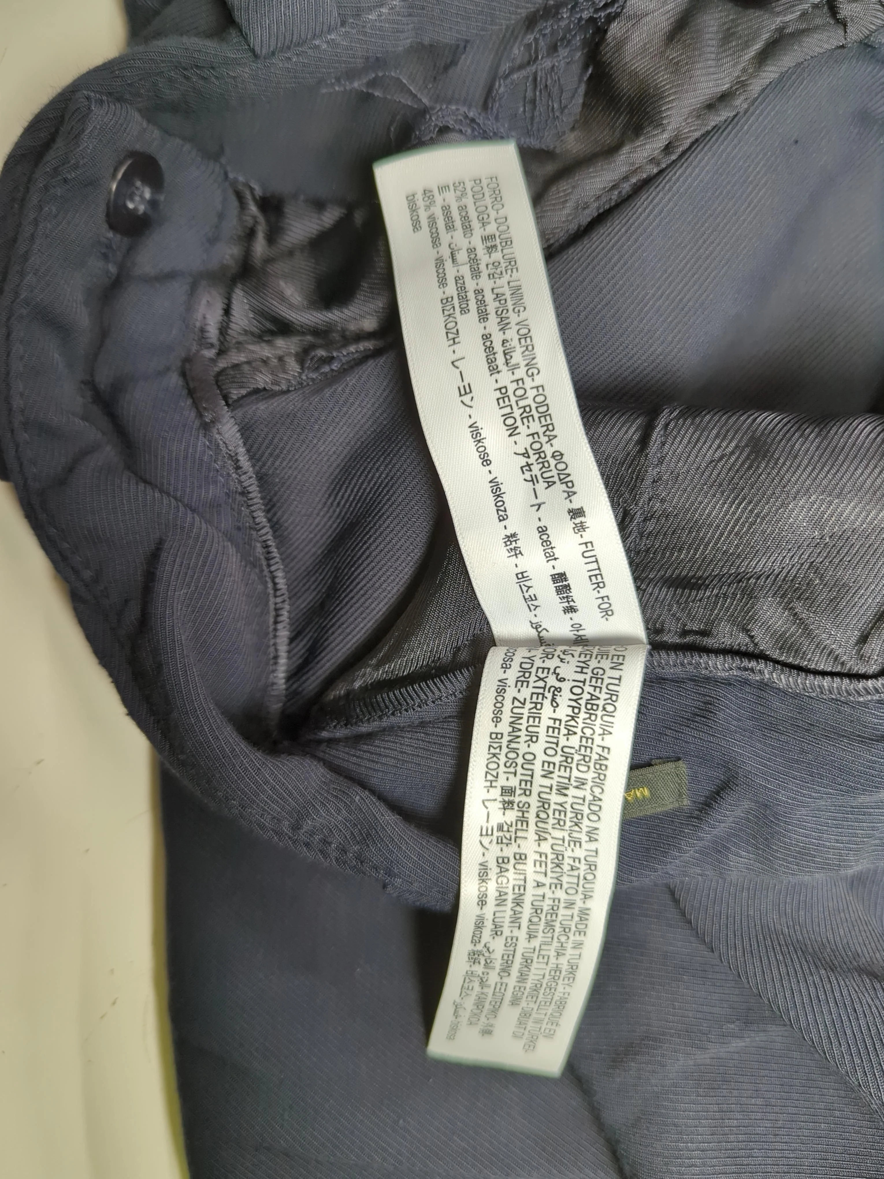 Massimo Dutti Women's Trousers UK 14 Blue Acetate with Viscose Tapered Cropped - Image 6