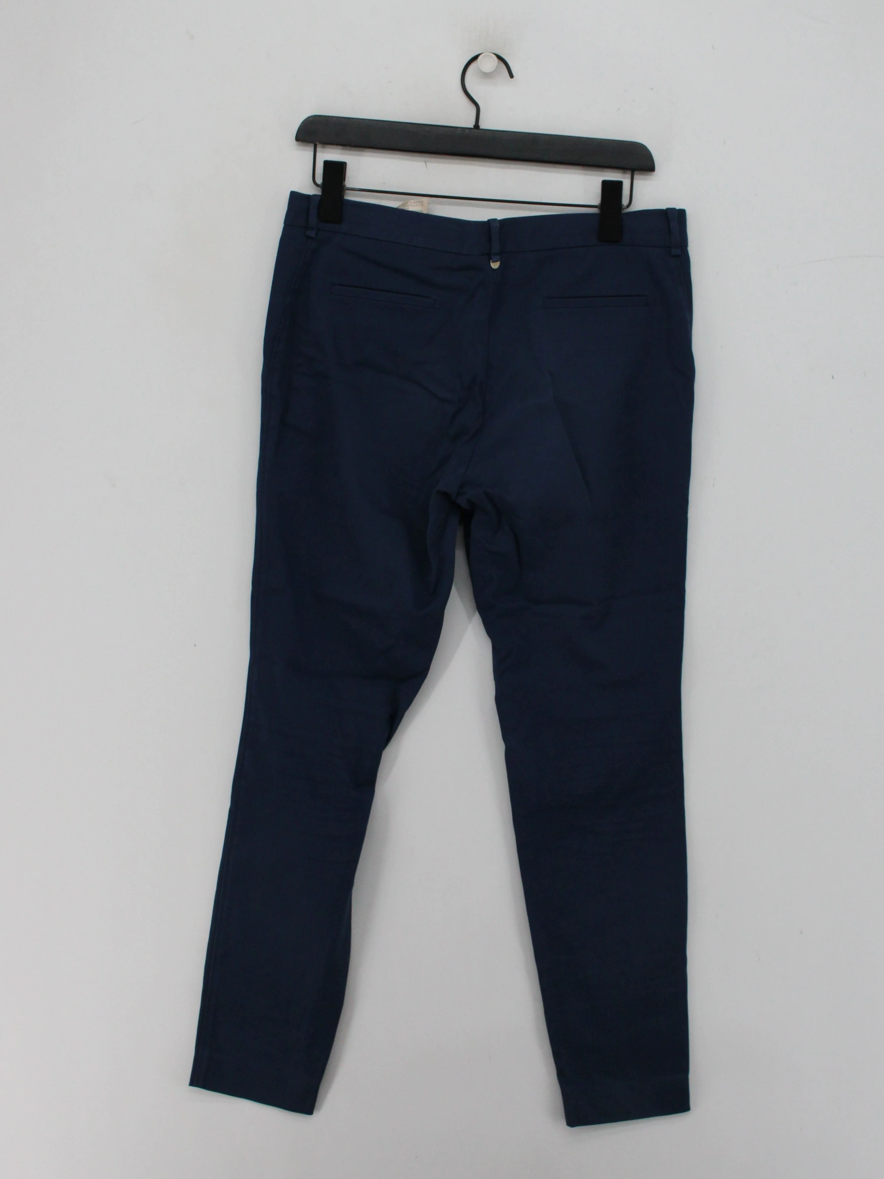 Massimo Dutti Women's Trousers UK 14 Blue Cotton with Polyamide, Elastane Chino - Image 2