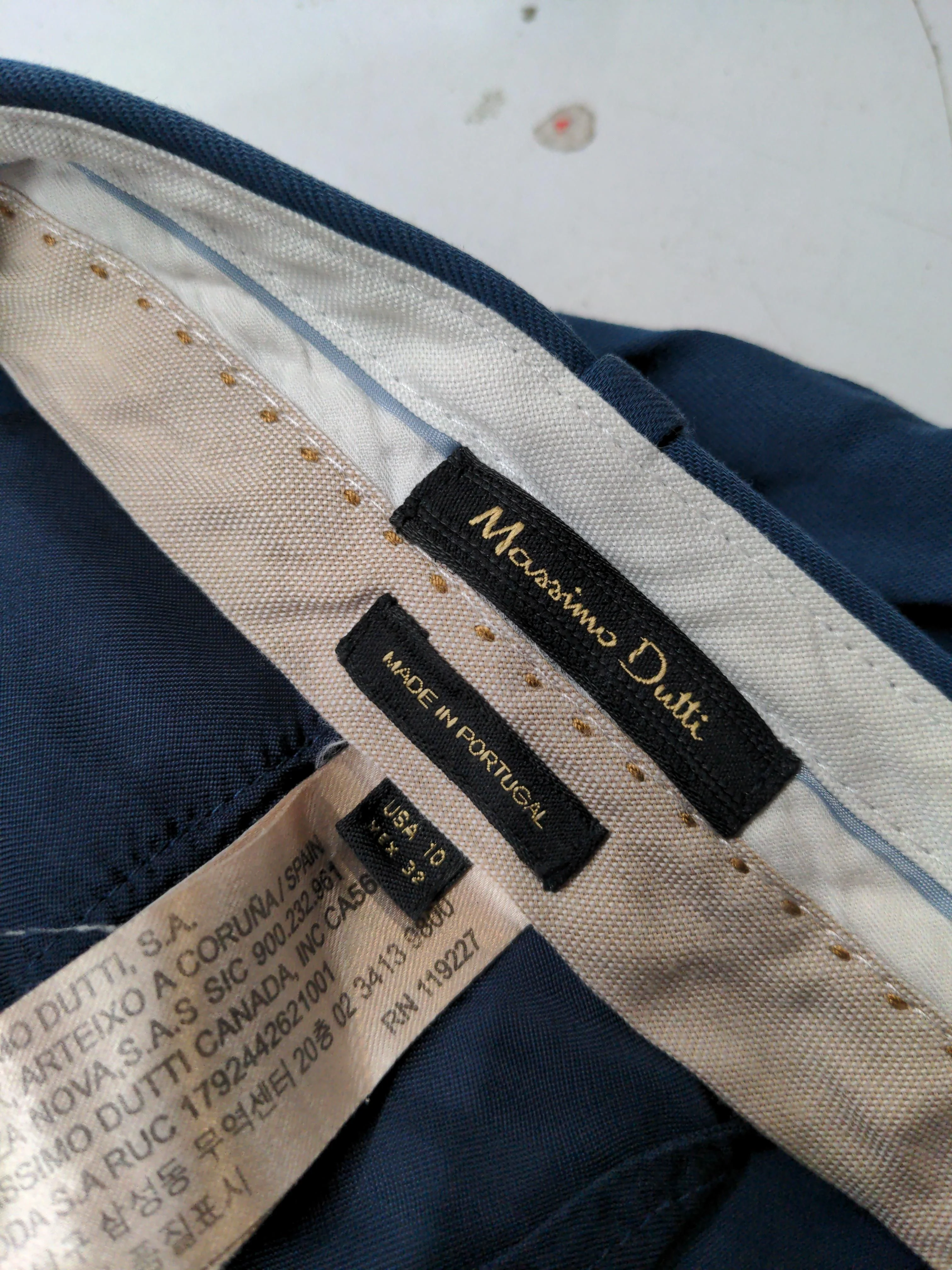 Massimo Dutti Women's Trousers UK 14 Blue Cotton with Polyamide, Elastane Chino - Image 5