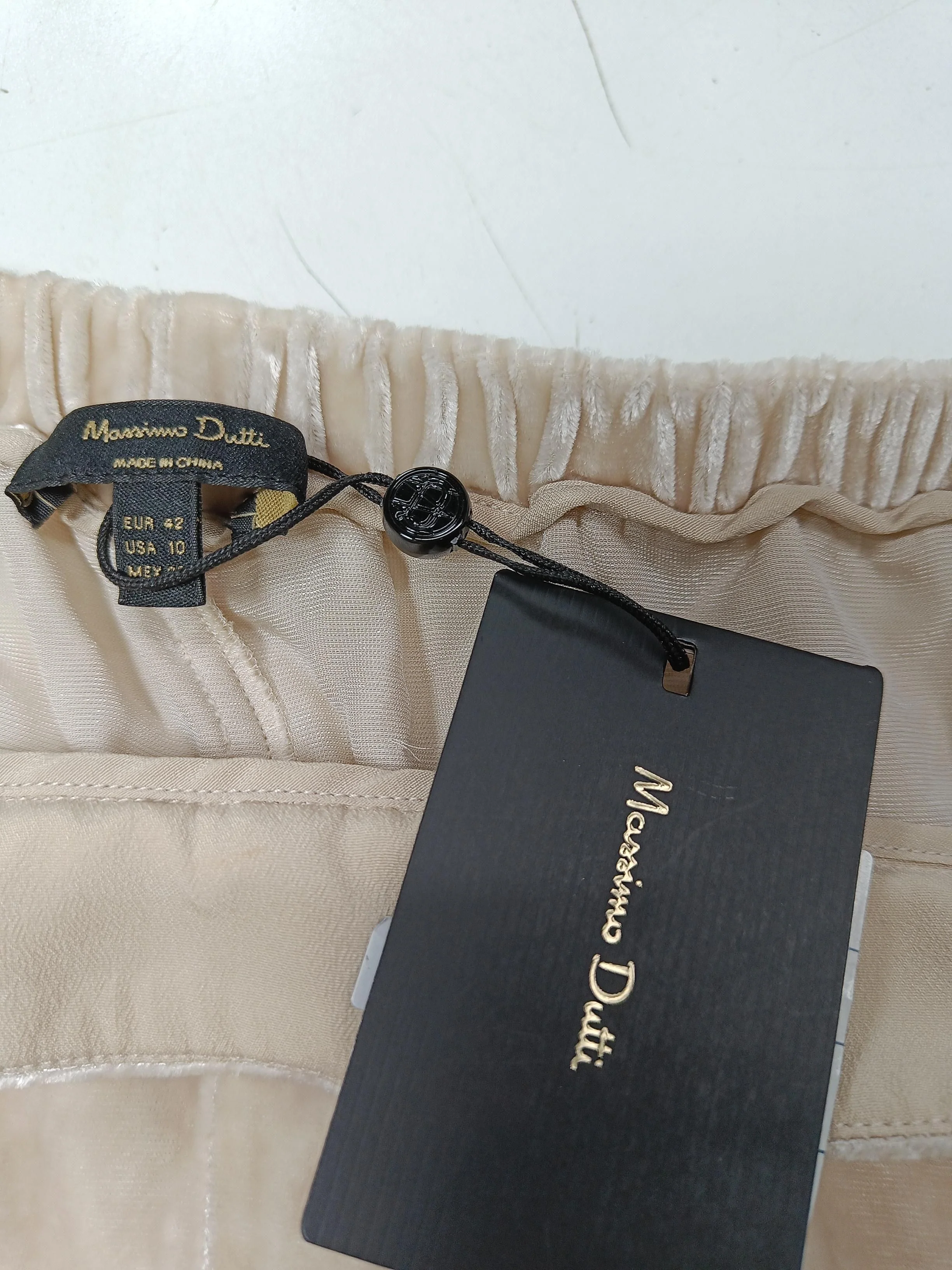 Massimo Dutti Women's Trousers UK 14 Cream Viscose New with tags - Image 5