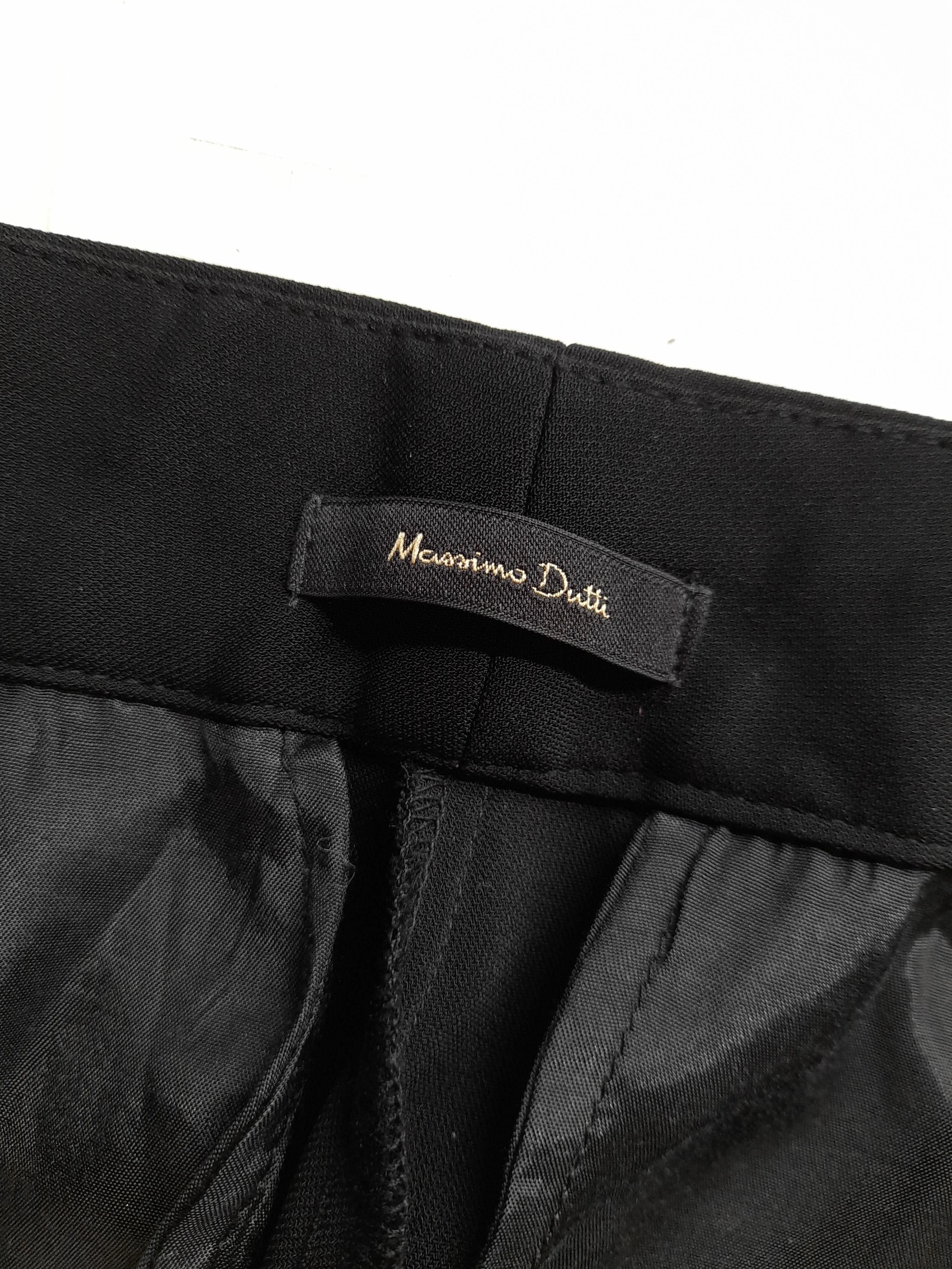 Massimo Dutti Women's Trousers UK 6 Black 100% Other Wide-Leg Chino - Image 5