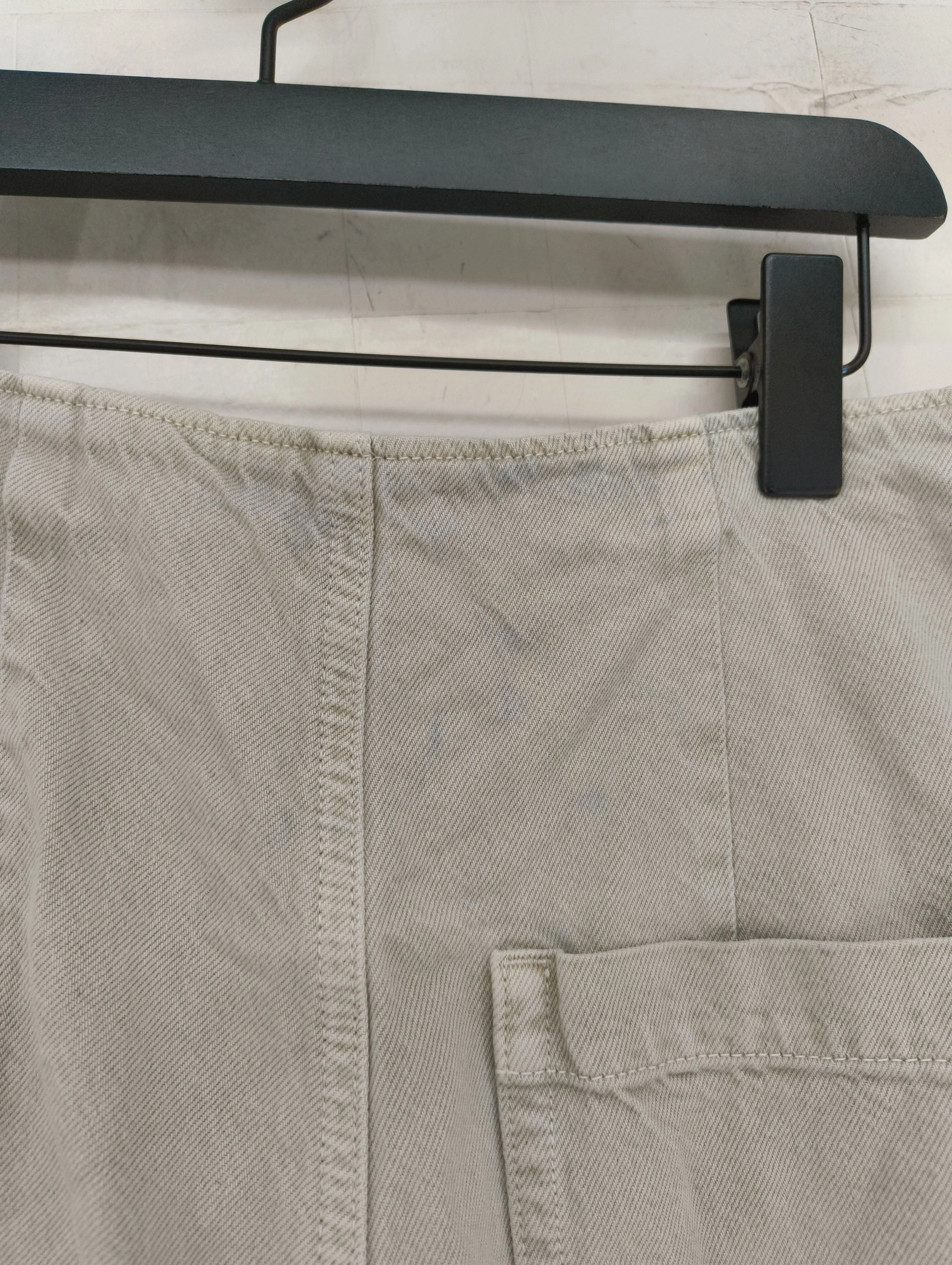Massimo Dutti Women's Trousers UK 6 Cream 100% Other Wide-Leg Chino - Image 5