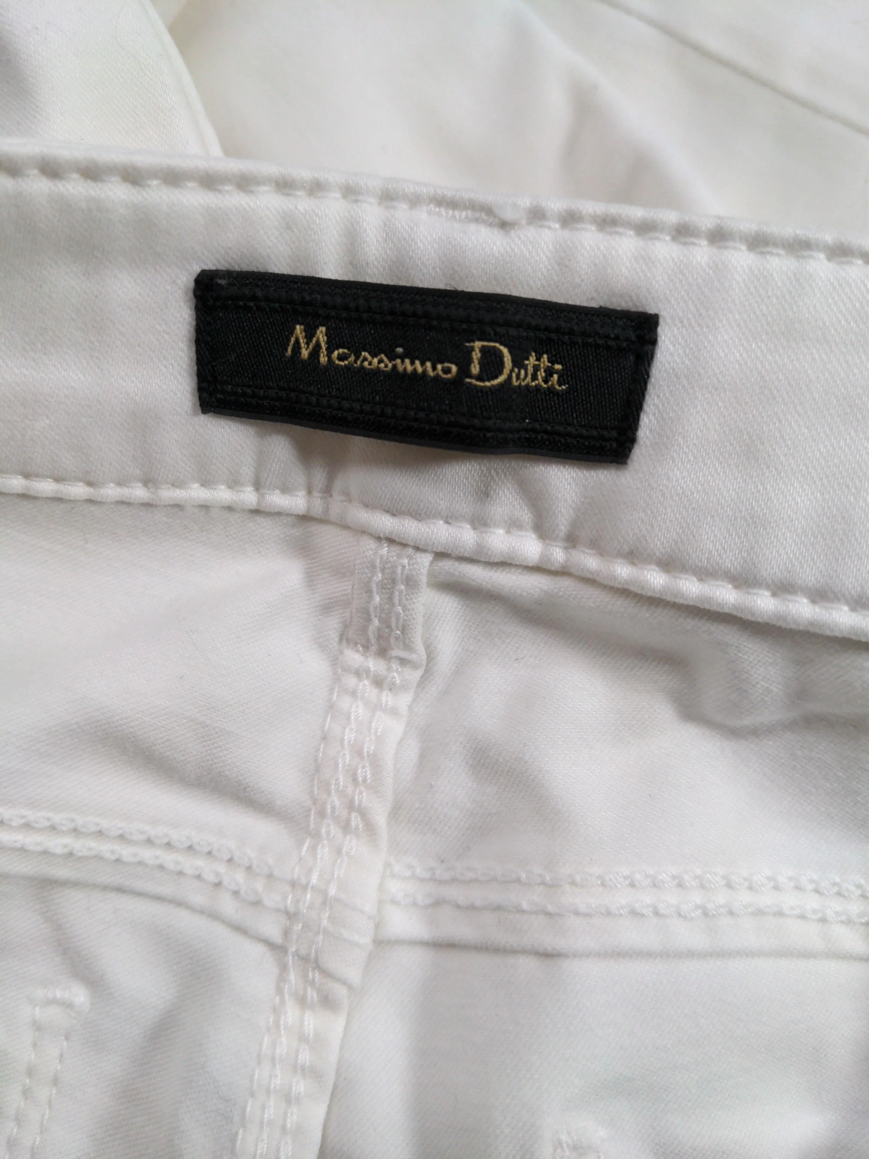 Massimo Dutti Women's Trousers UK 6 White Cotton - Image 5